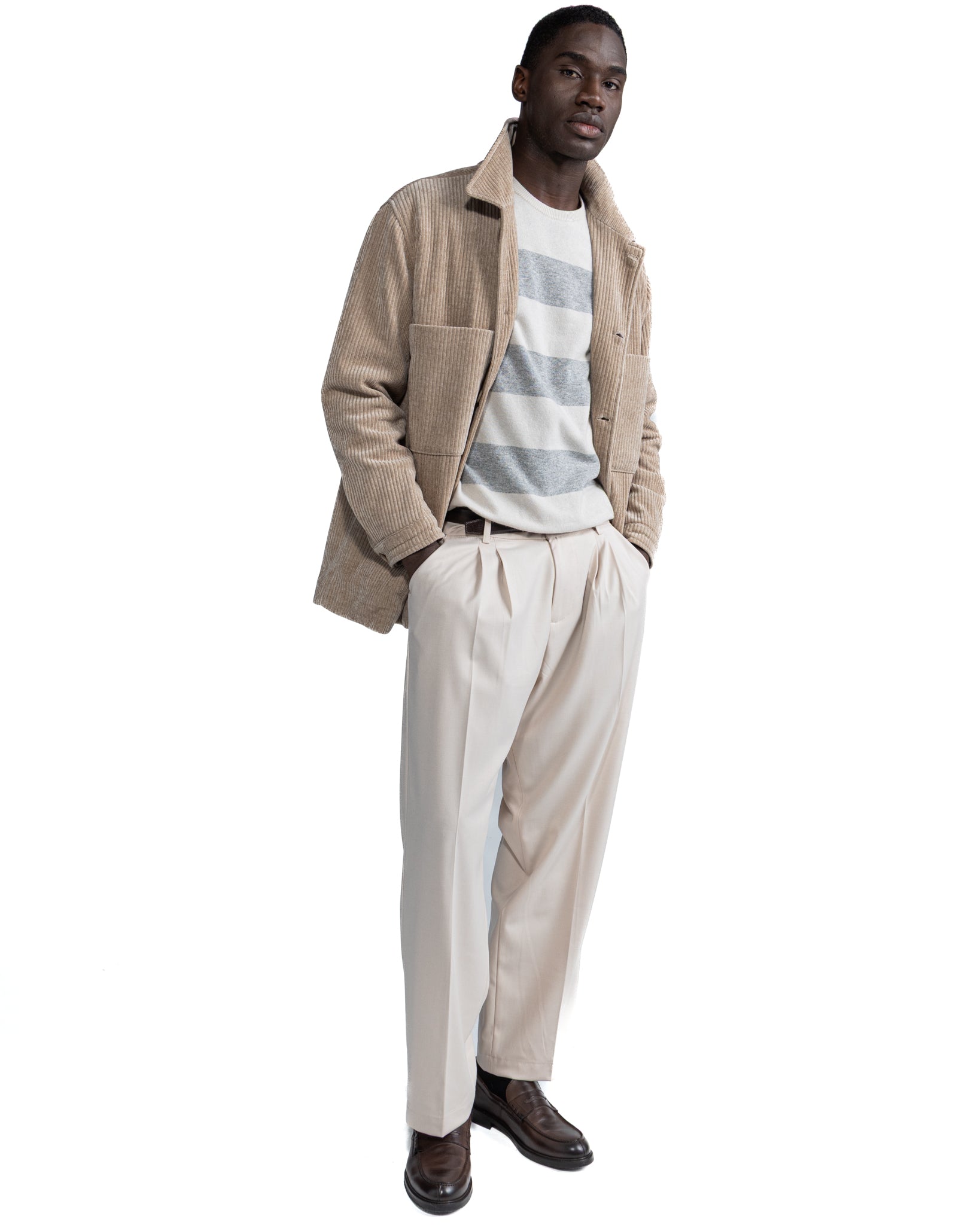 Giacca oversize Jeremie in velluto beige