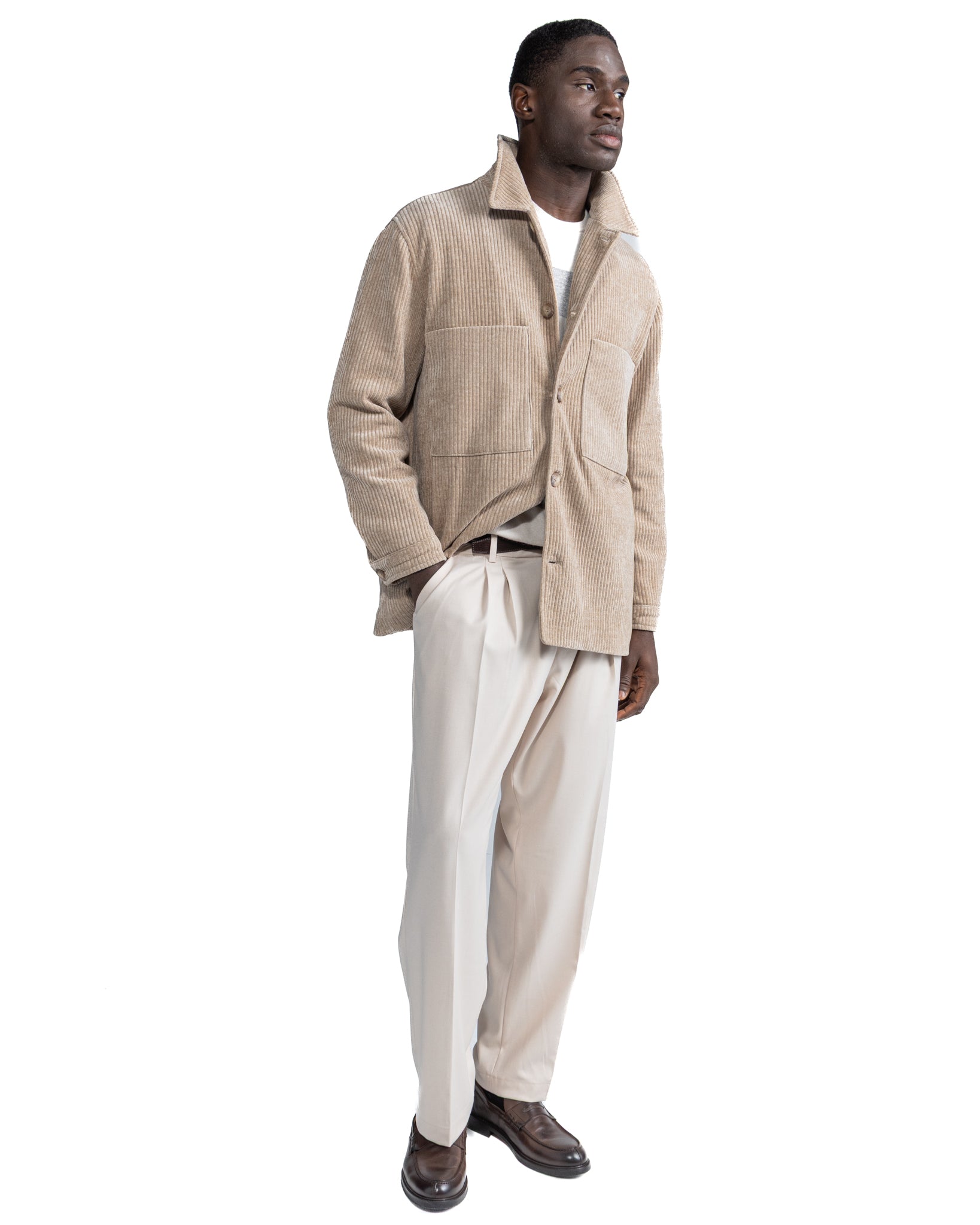 Giacca oversize Jeremie in velluto beige