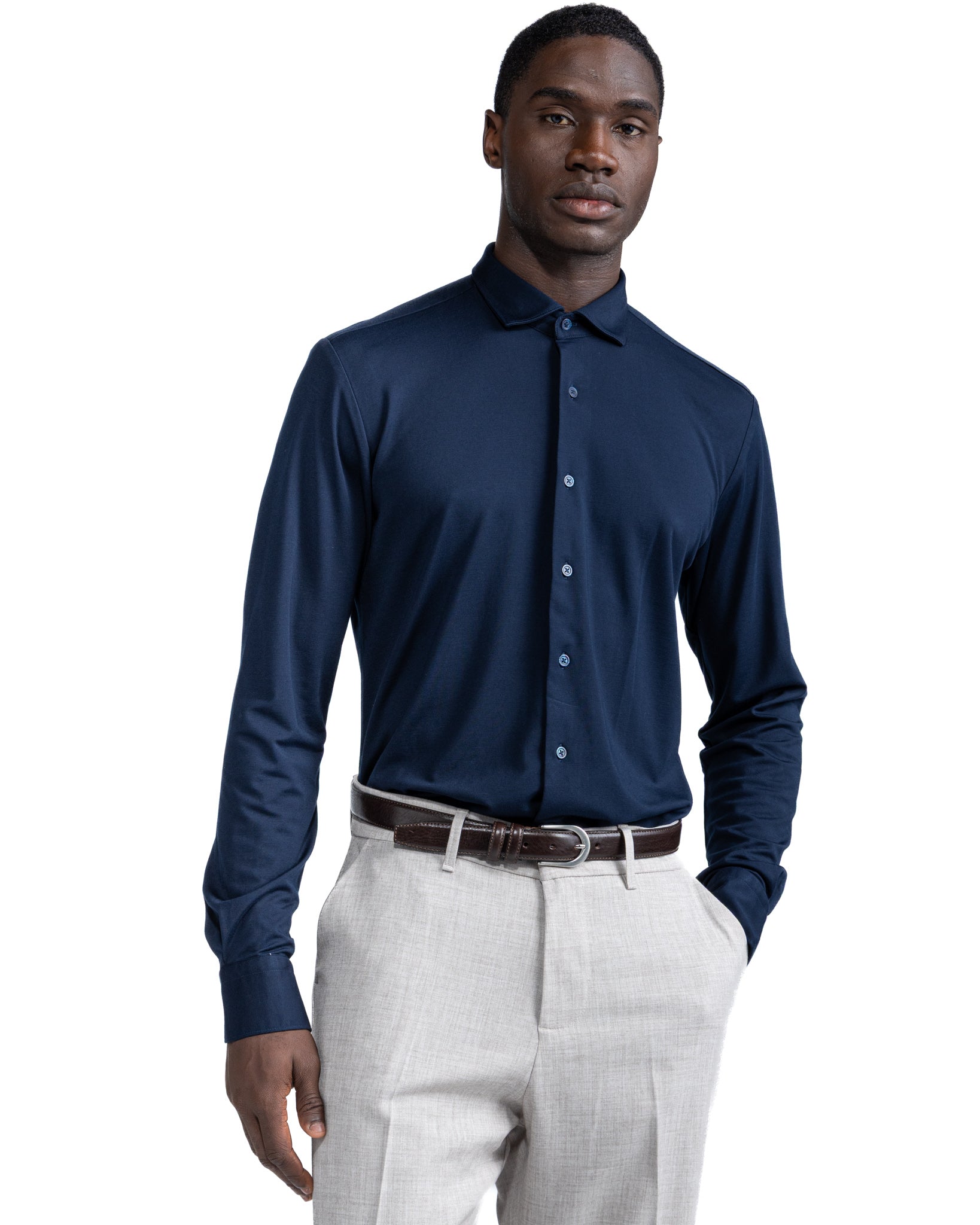 Radice shirt in blue jersey