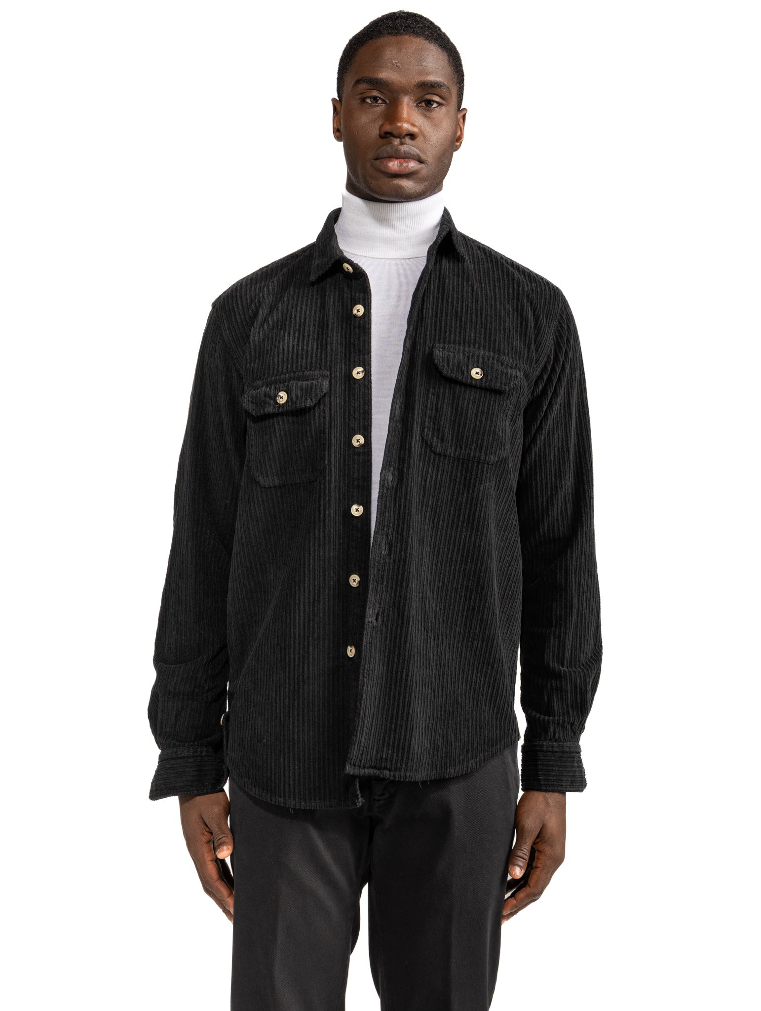 Vietri turtleneck in Tollegno cream wool