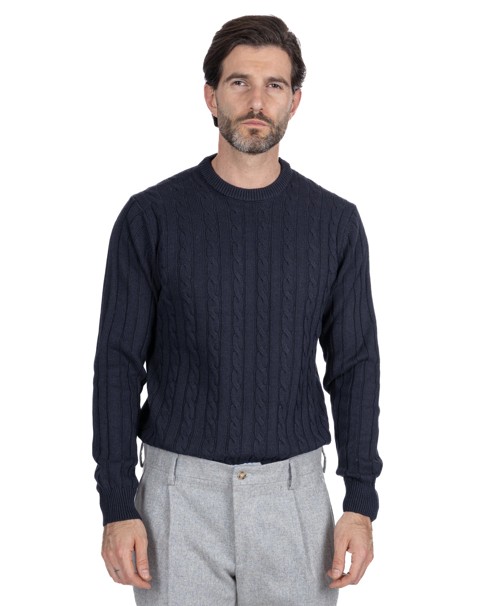 Girocollo Tambora a trecce blu