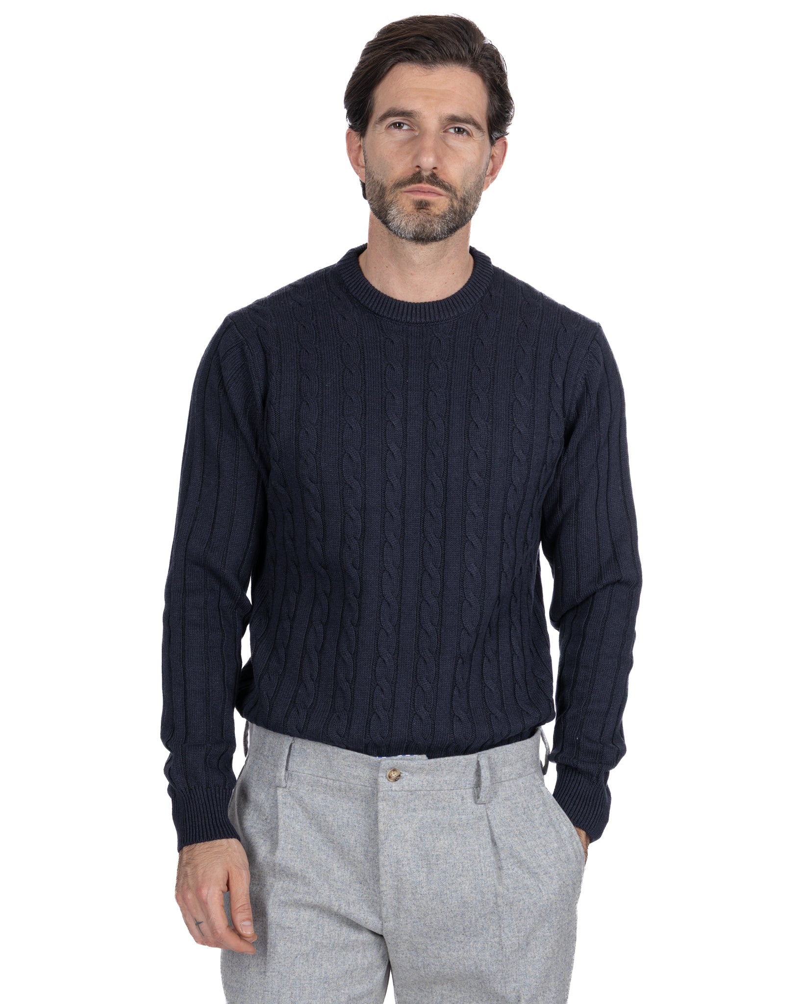 Girocollo Tambora a trecce blu