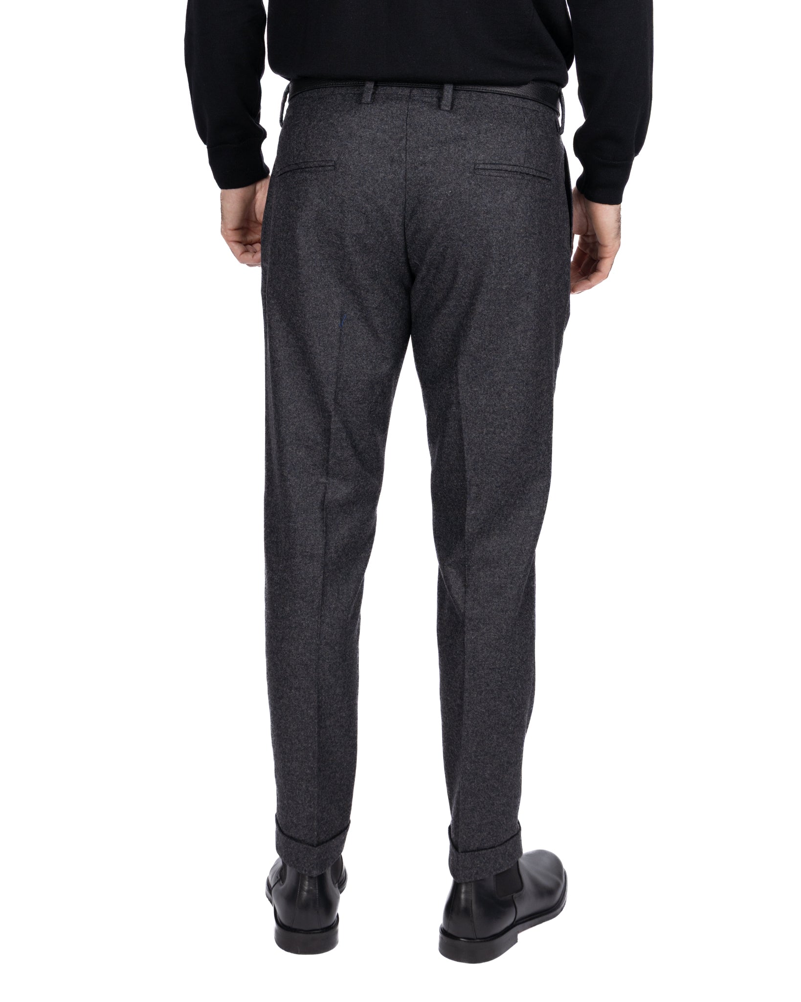 Pantalone con fascia Leica in flanella antracite