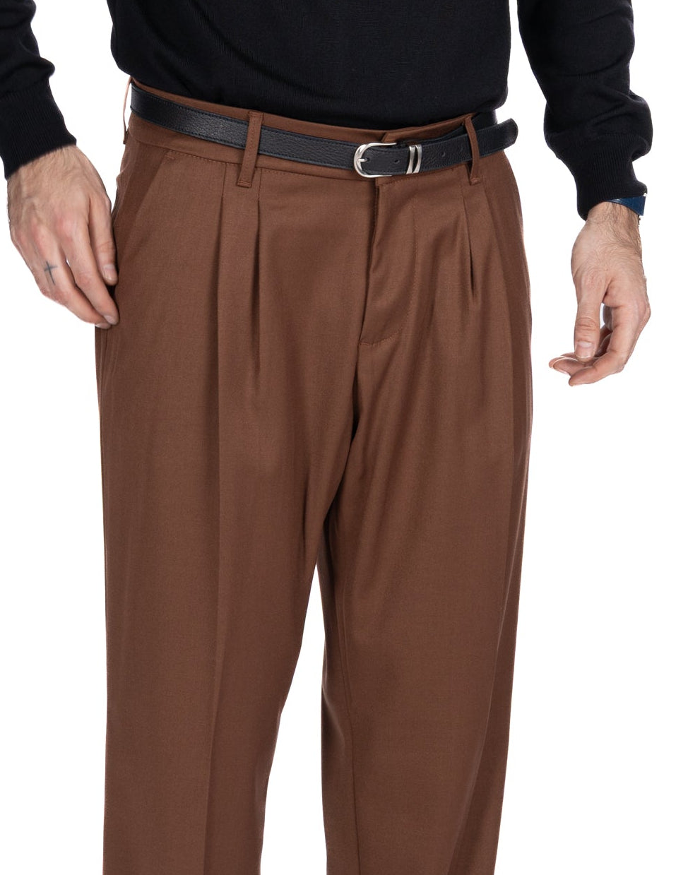 Pantalon large Kevin tabac