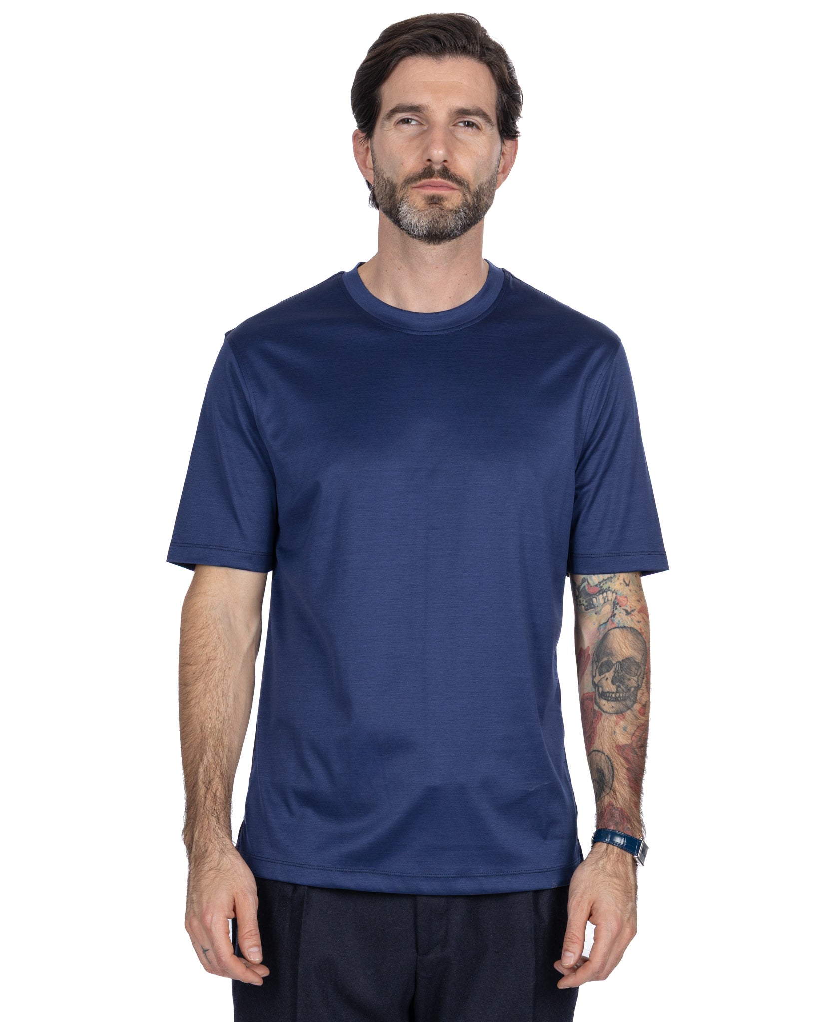 T-shirt Hoorn in filo di scozia blu