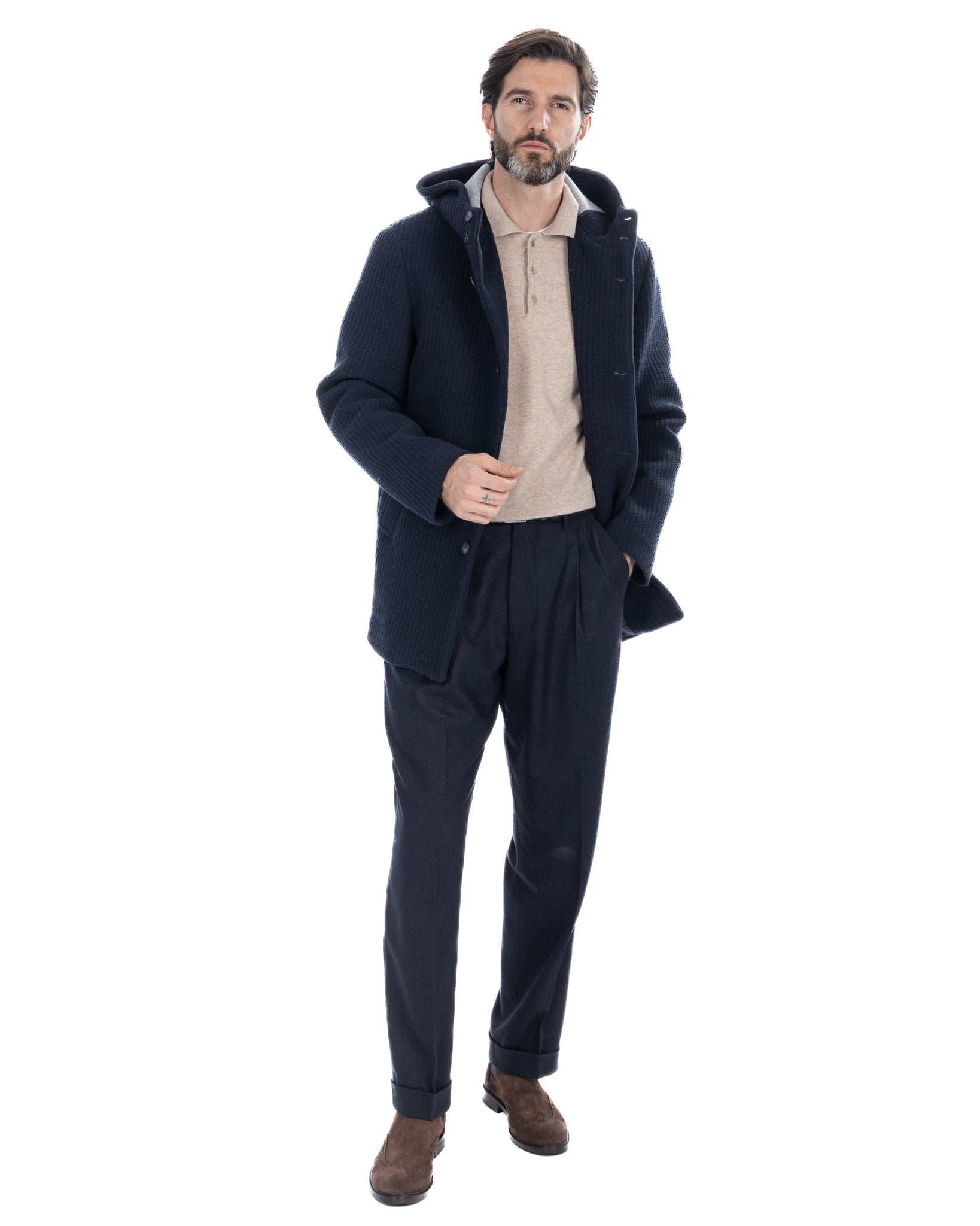 K2 ribbed jacket in blue