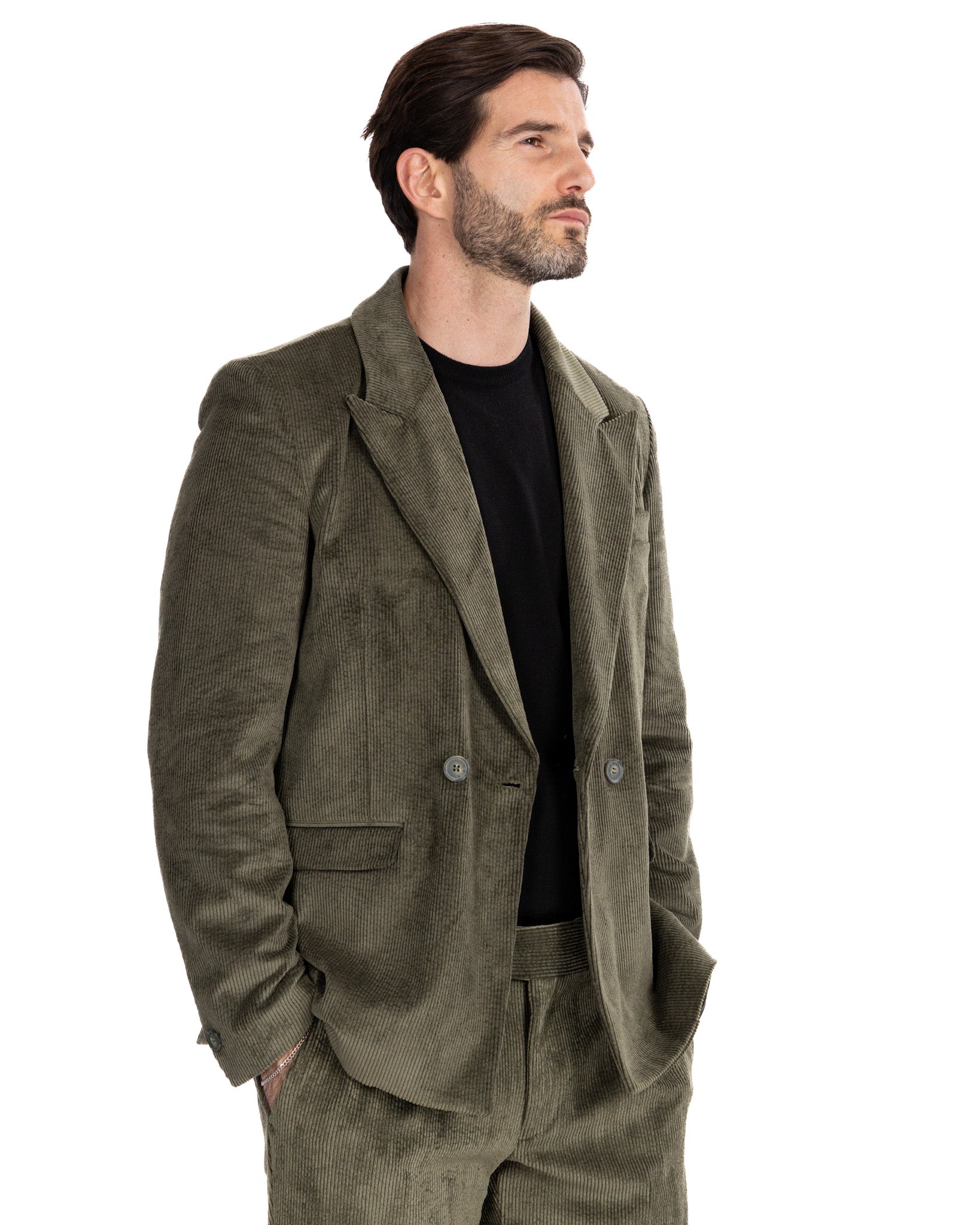 Giacca Bond in velluto militare