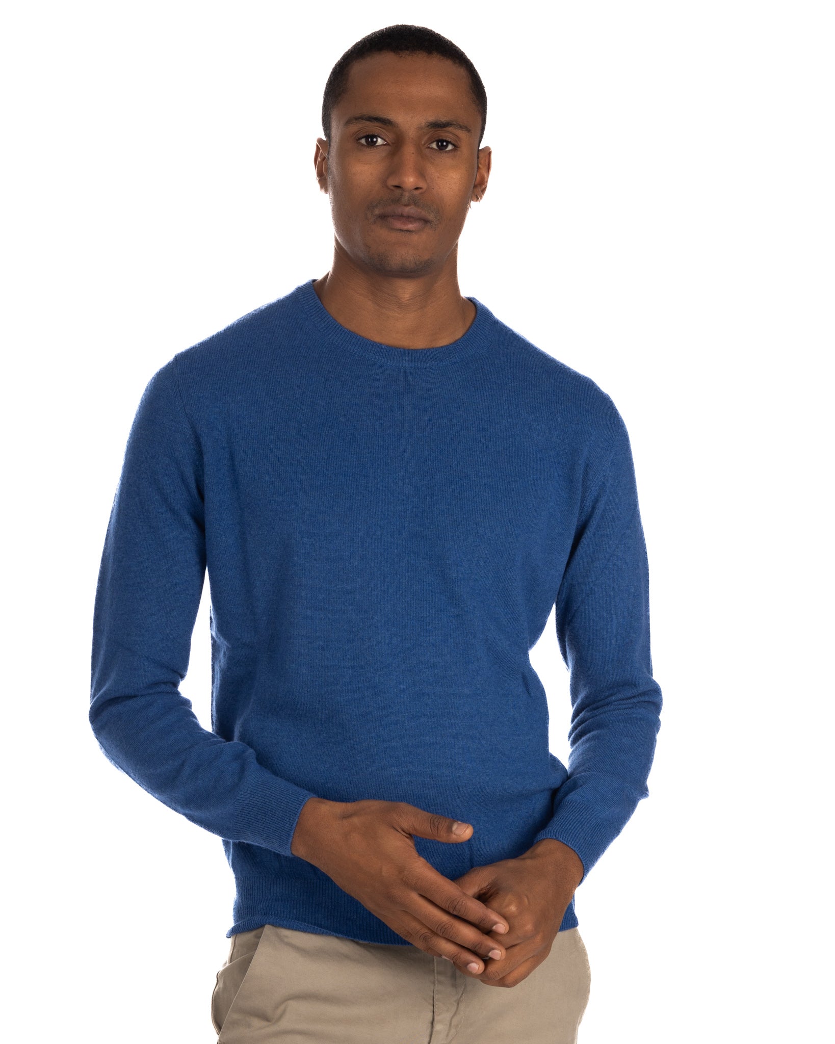 Dustin - royal cashmere blend crew neck sweater