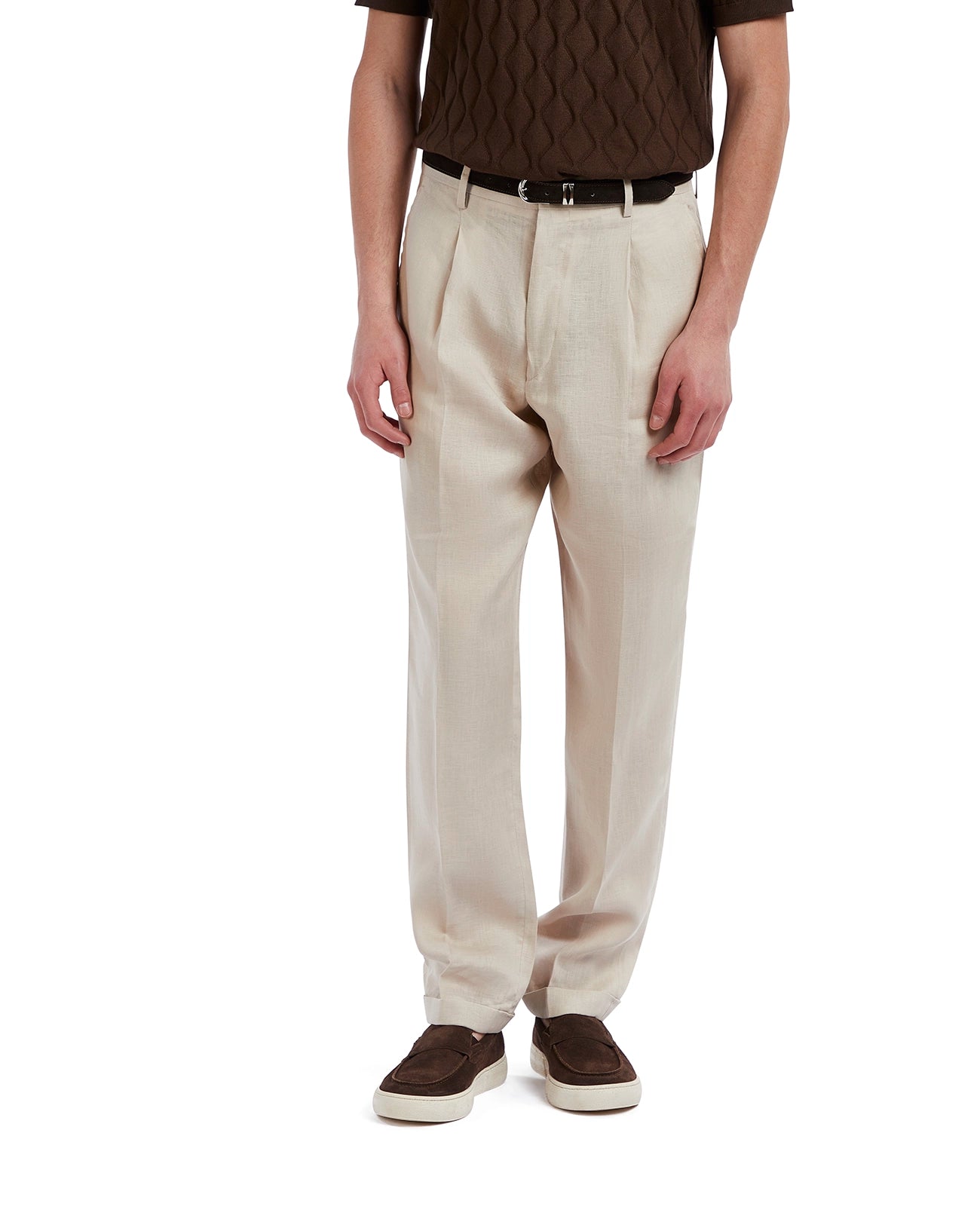 Pantalón Piana de lino puro color cáñamo