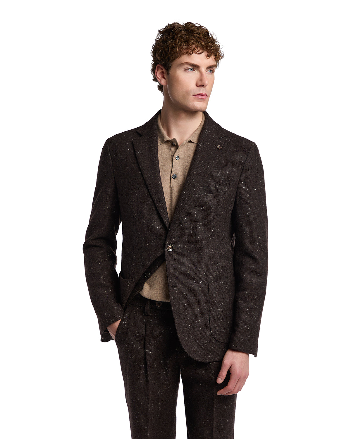 Chaqueta Pepe de mélange marrón oscuro