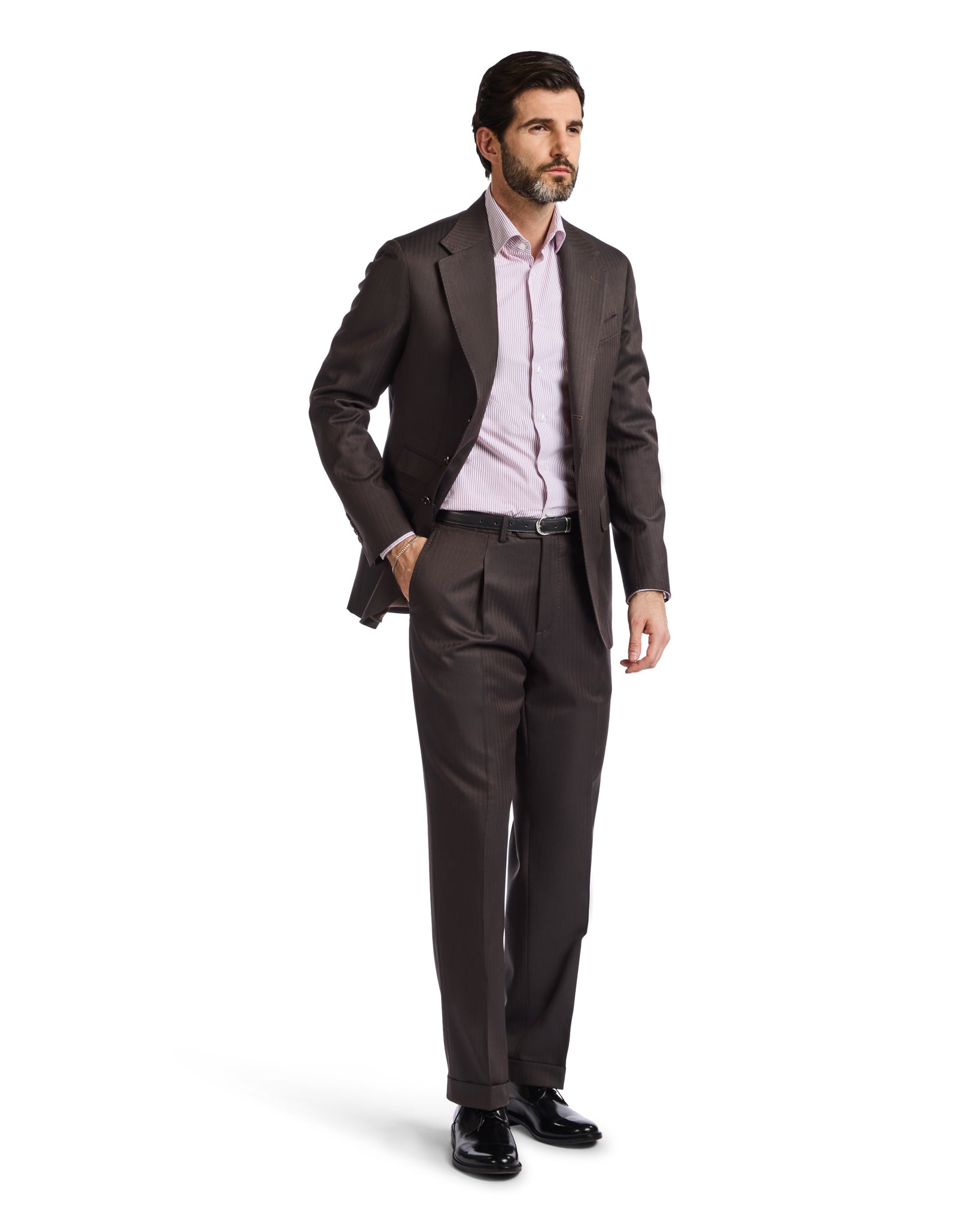 Traje de espiga marrón Perennial Vitale Barberis Canonico