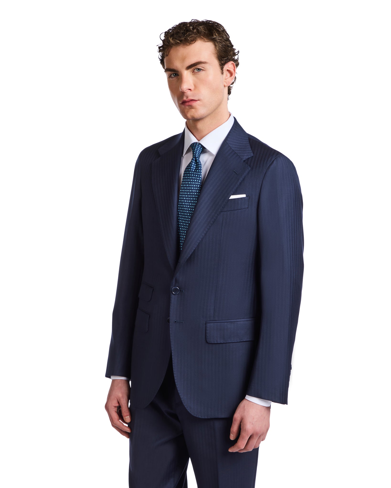 Traje Perennial Vitale Barberis Canonico espiga azul