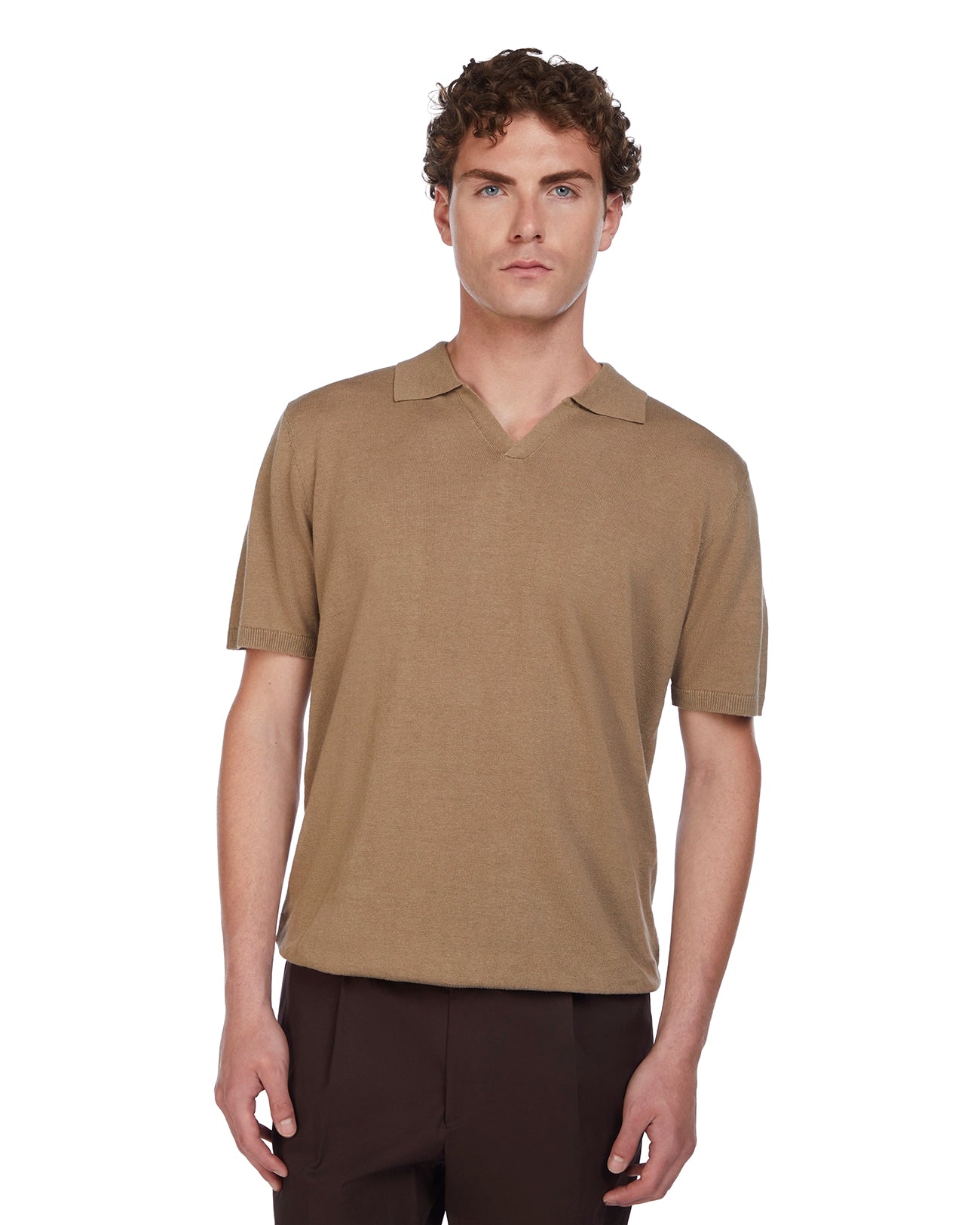 Polo Bandol de lino y algodón fango