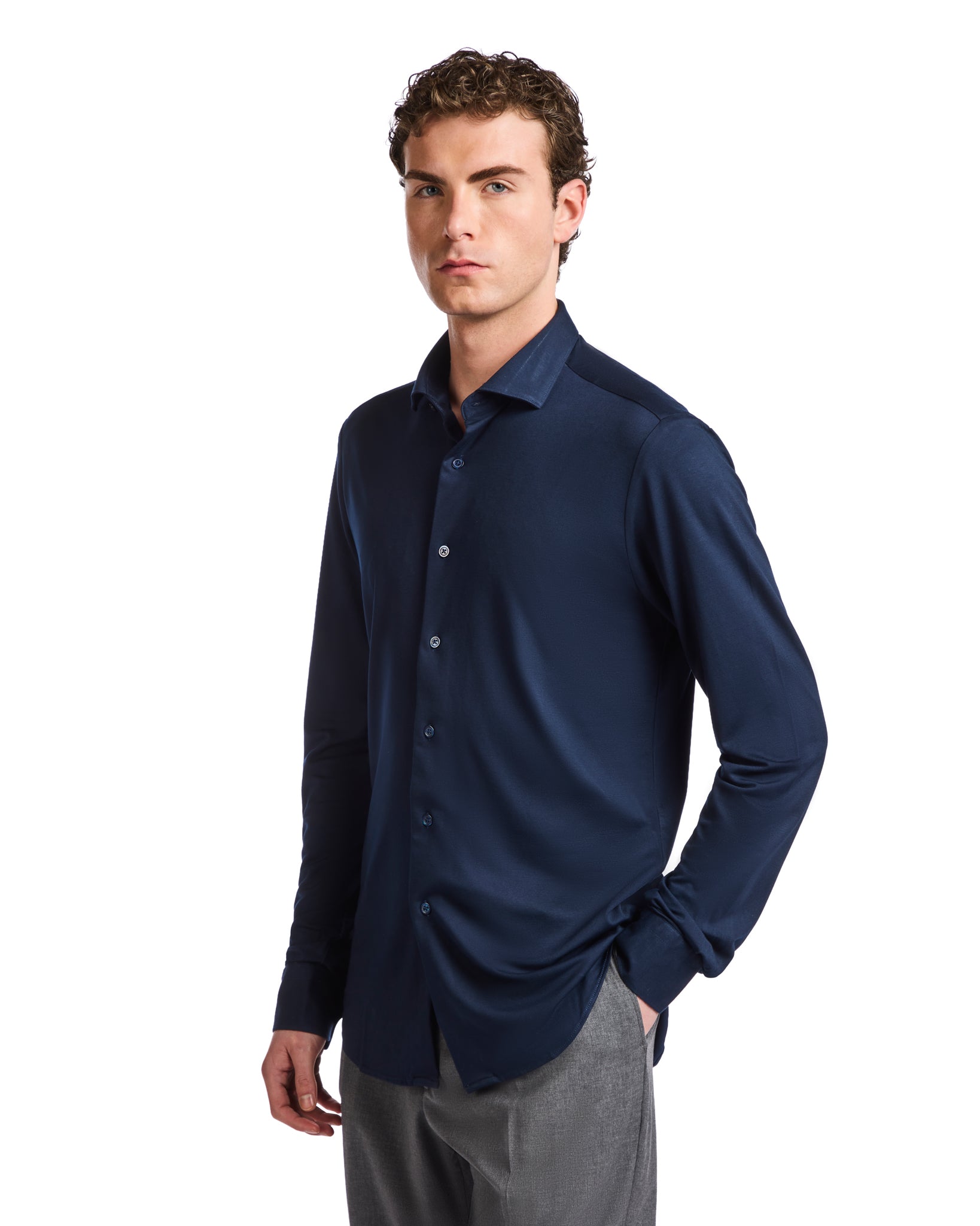 Camicia Radice in jersey blu