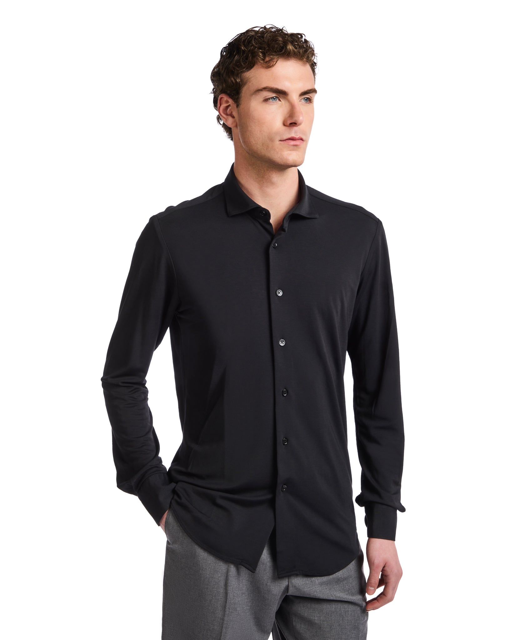 Camicia Radice in jersey nero