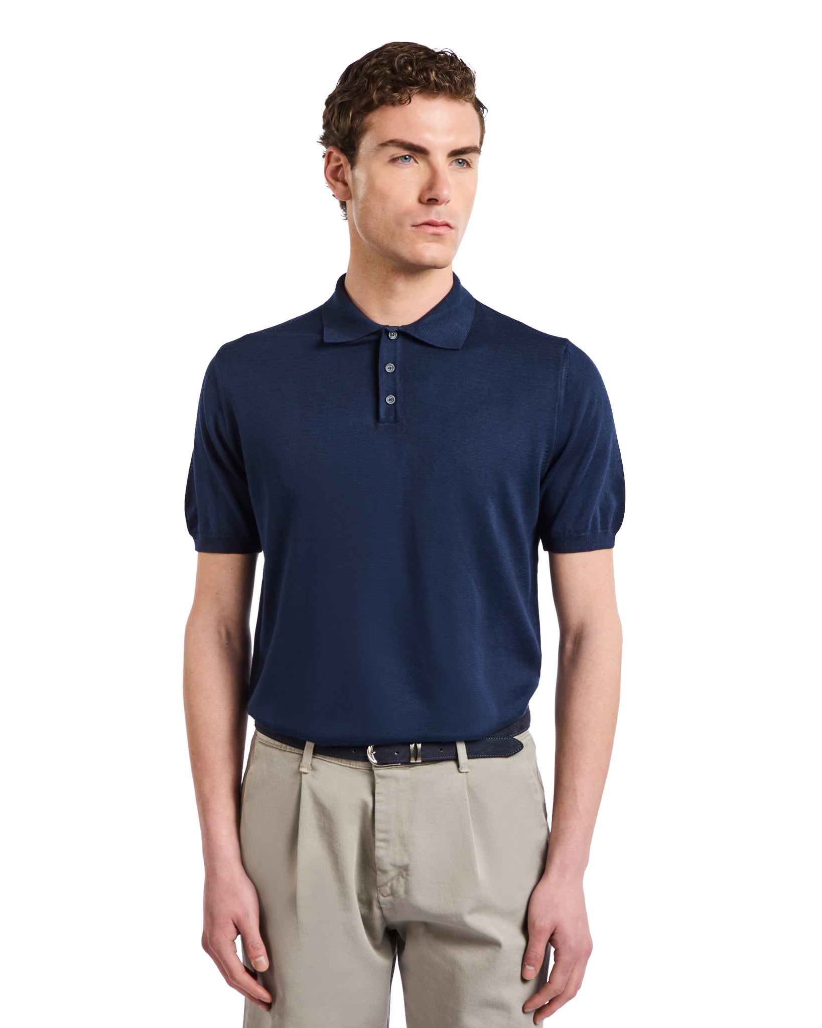 Polo Roger in maglia blu