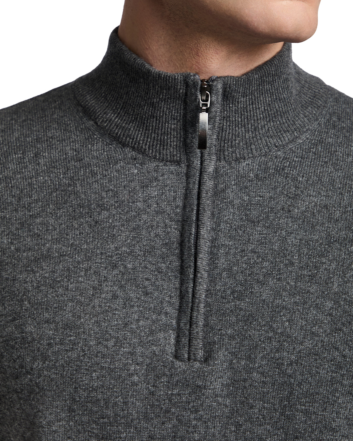 Rory zip-up turtleneck in anthracite cashmere blend