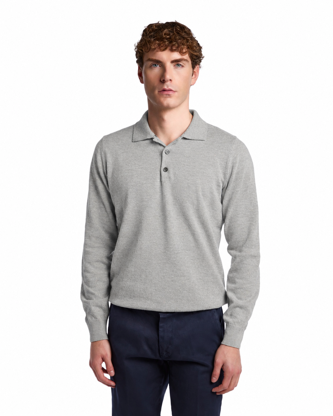 Polo Rovigo in lana Tollegno grigio