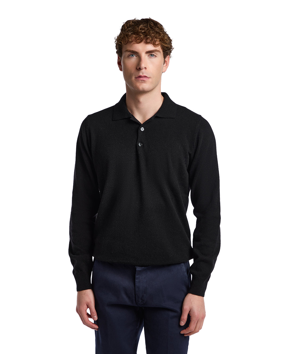 Polo Tiger de mezcla de cachemir negra