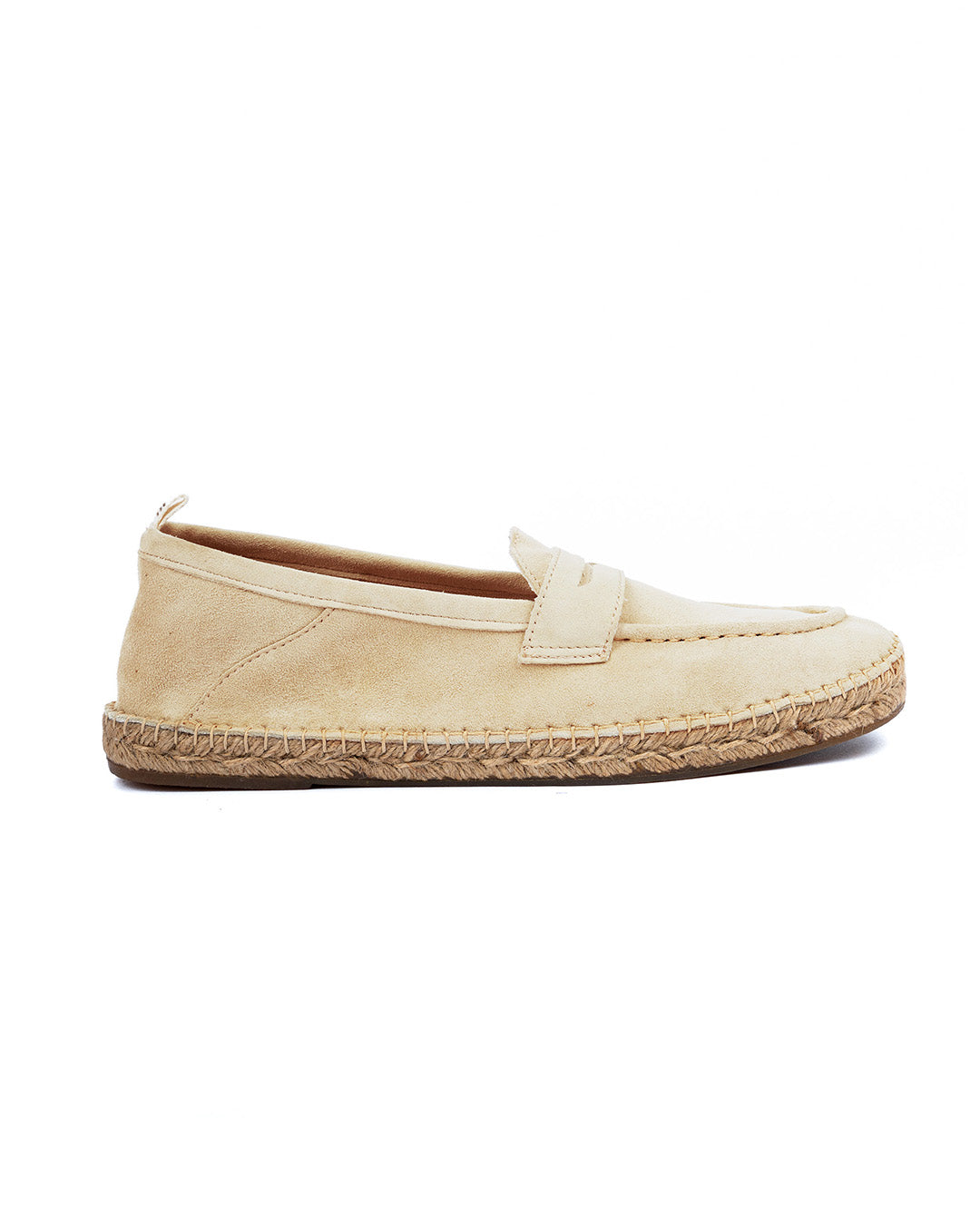 Roma - beige suede moccasin with rope sole