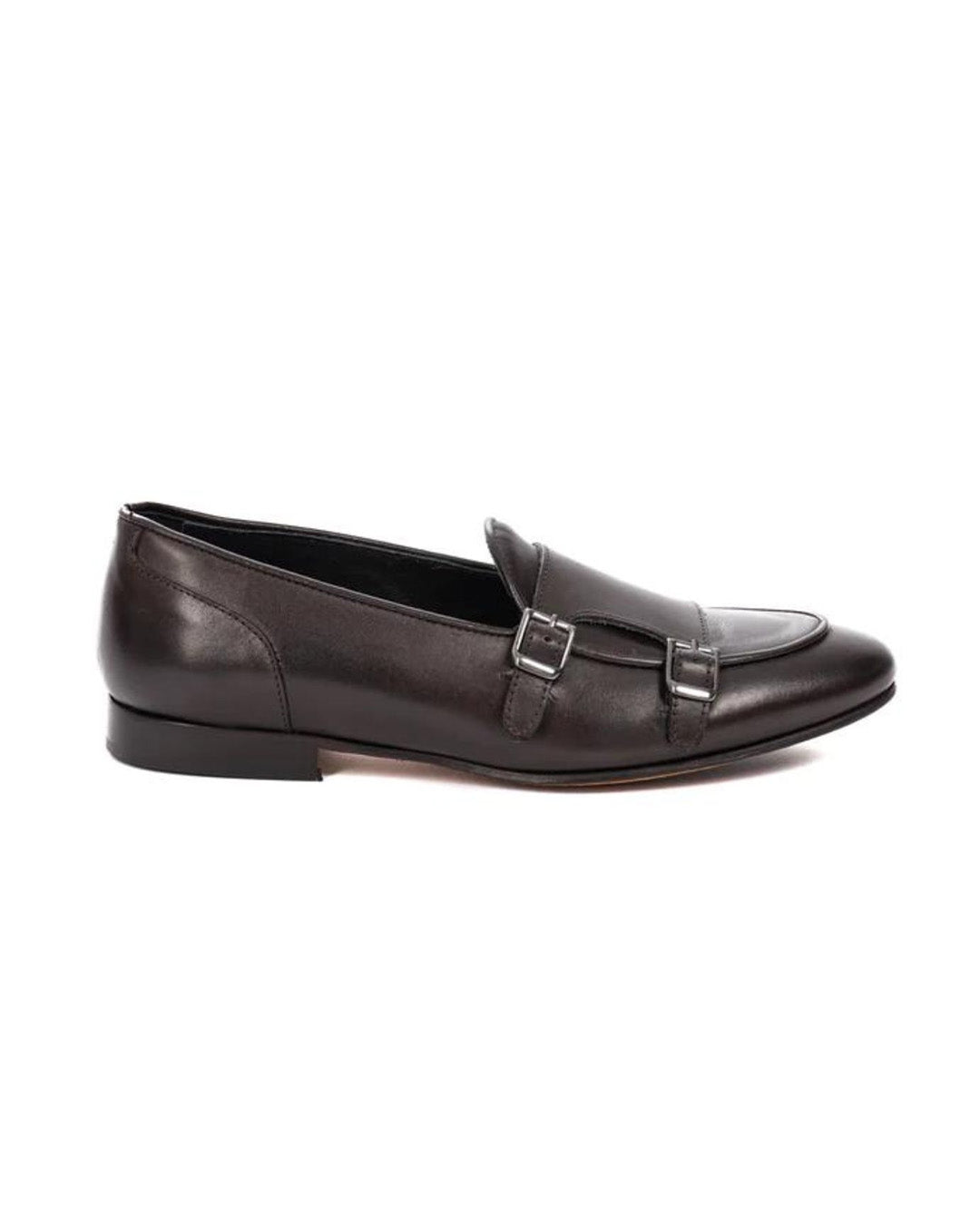 Gianni - dark brown moccasin with double buckle