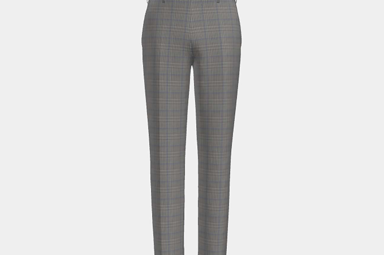 Pantalone su misura lana 130s principe di galles bianco Caccioppoli