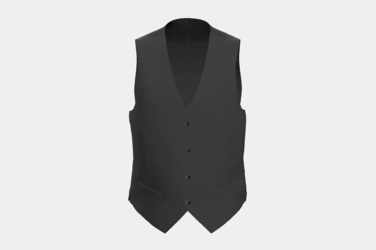 Gilet tailleur en laine gris 110s Canonico