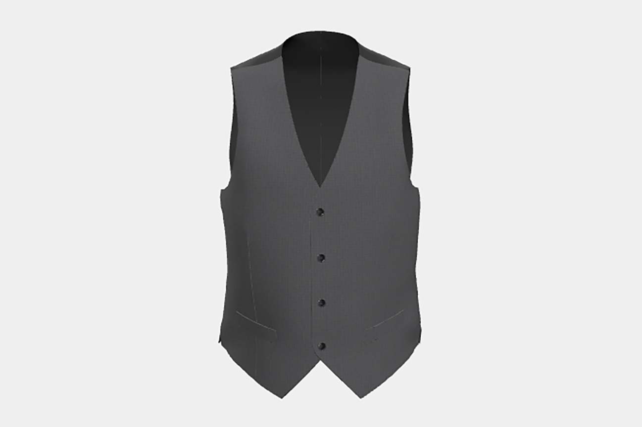 Gilet tailleur en laine gris 110s Canonico