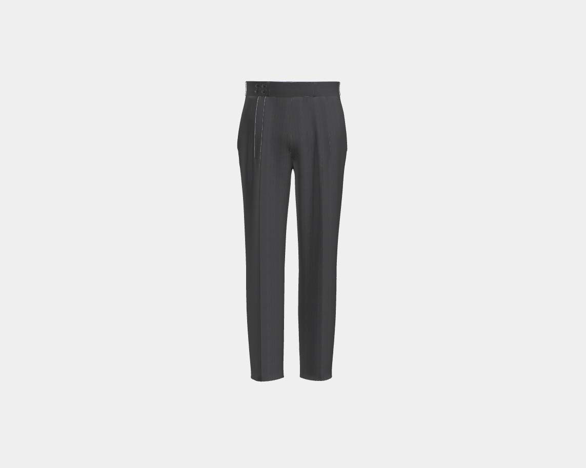 Pantalone con fascia su misura lana 110s grigio Canonico