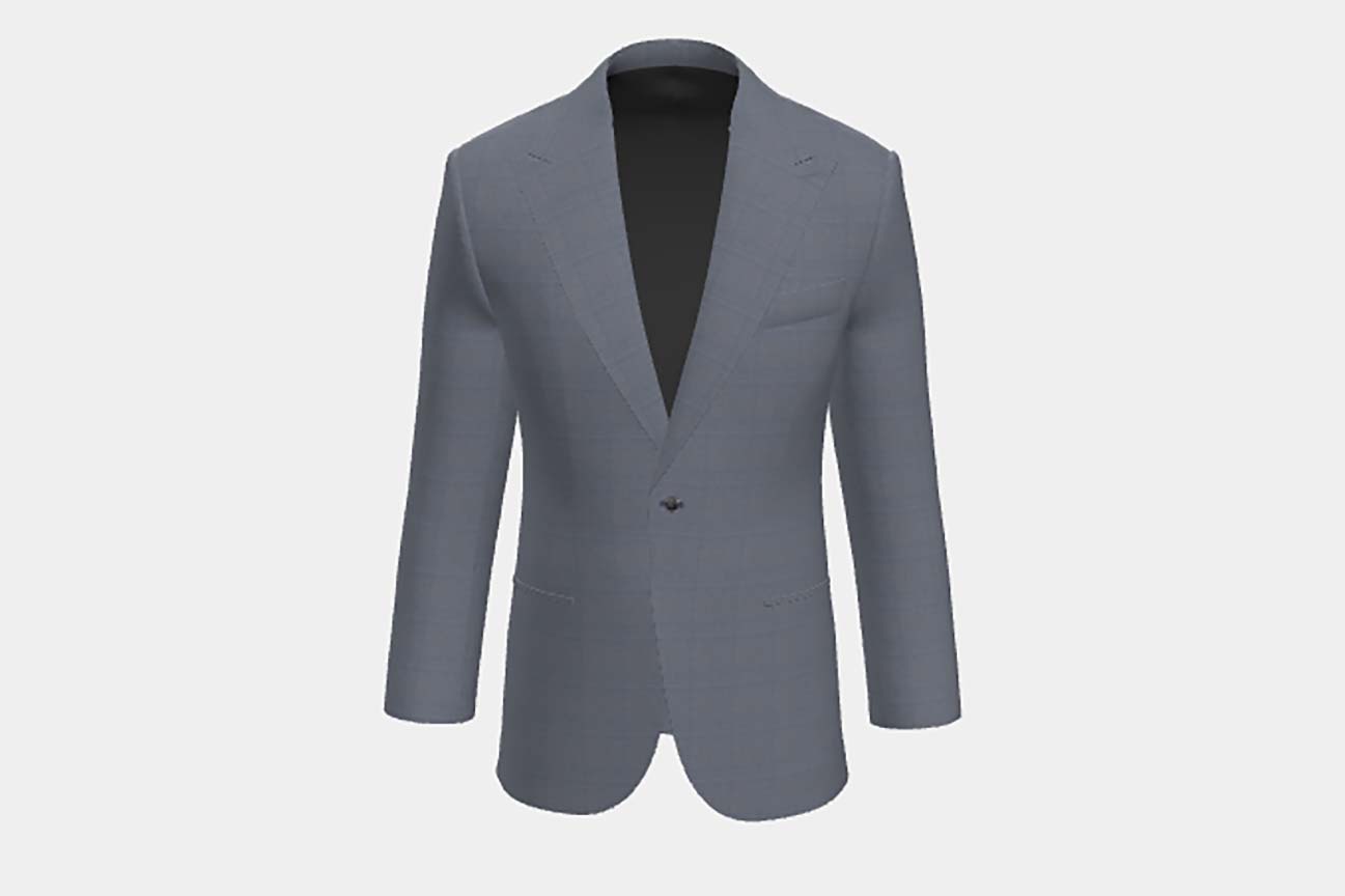 Made to measure wool and silk jacket 150s gray Caccioppoli