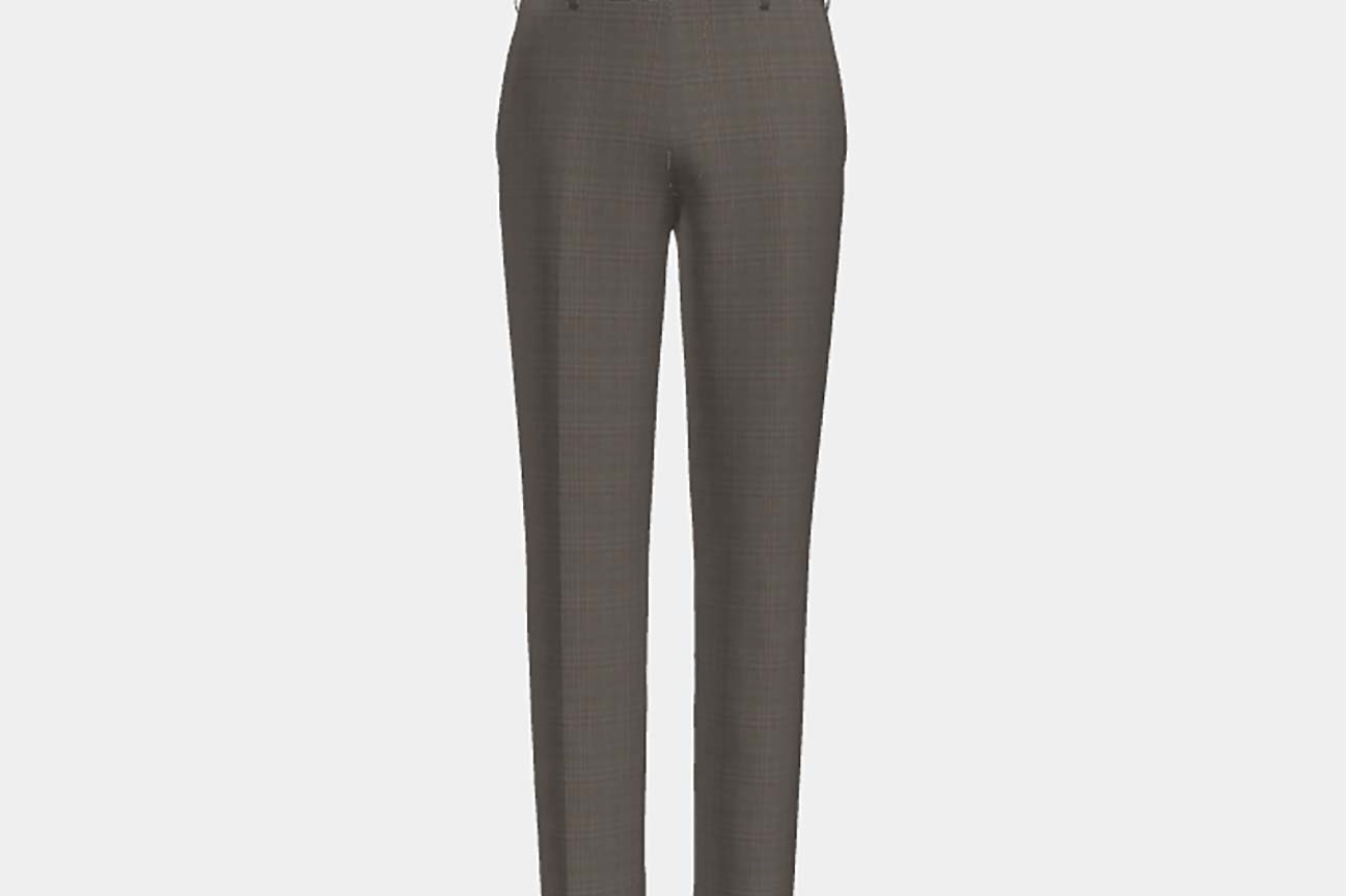 Pantalone su misura lana 130s principe di galles beige Caccioppoli