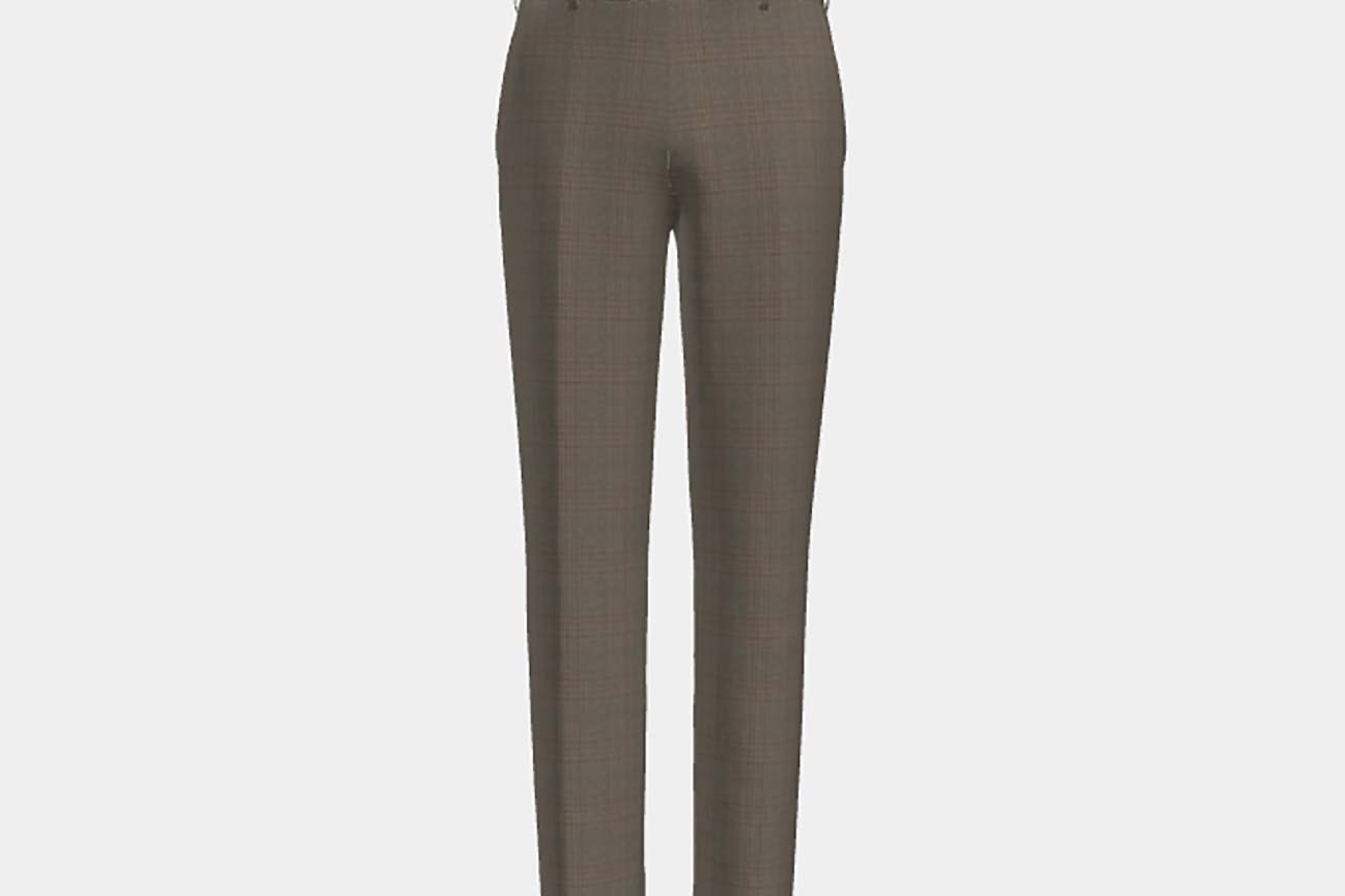 Pantalone su misura lana 130s principe di galles beige Caccioppoli