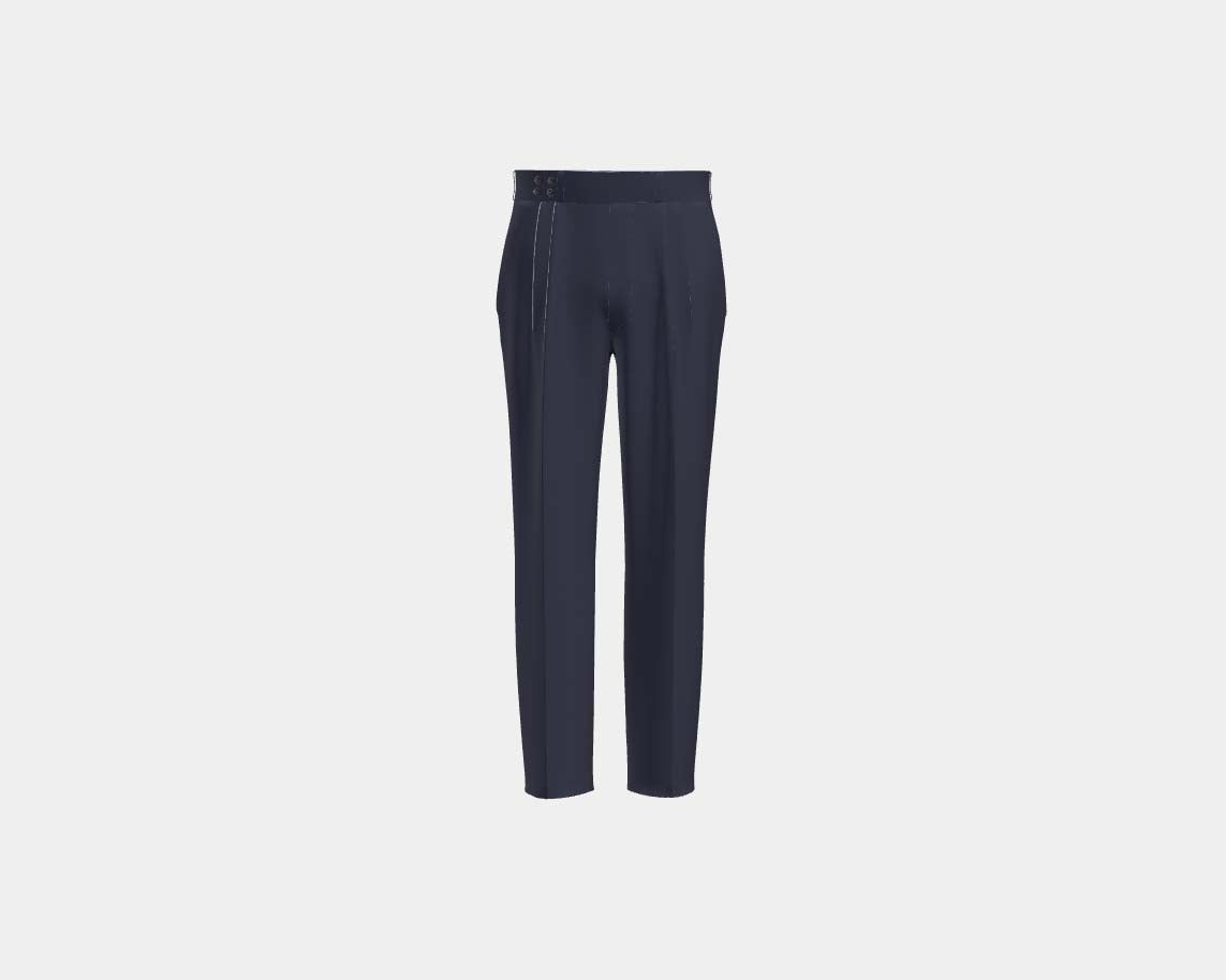 Pantalone con fascia su misura lana 120s grigio Canonico