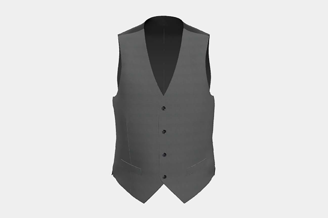 Gilet tailleur en laine gris 110s Canonico