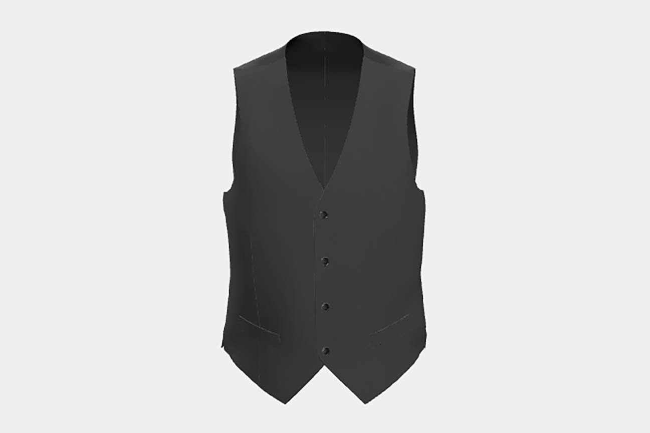Gilet tailleur en laine gris 110s Canonico