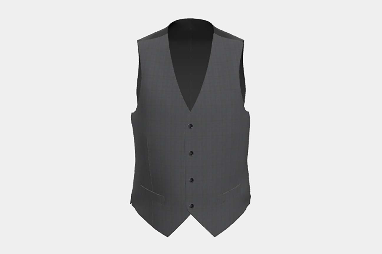Gilet tailleur en laine gris 110s Canonico