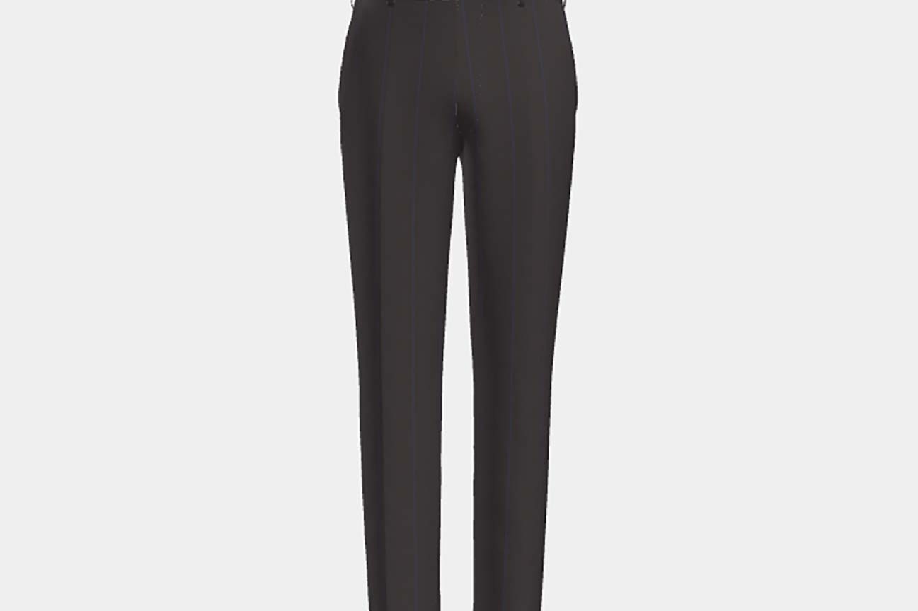 Pantalone su misura lana 130s gessato marrone Caccioppoli