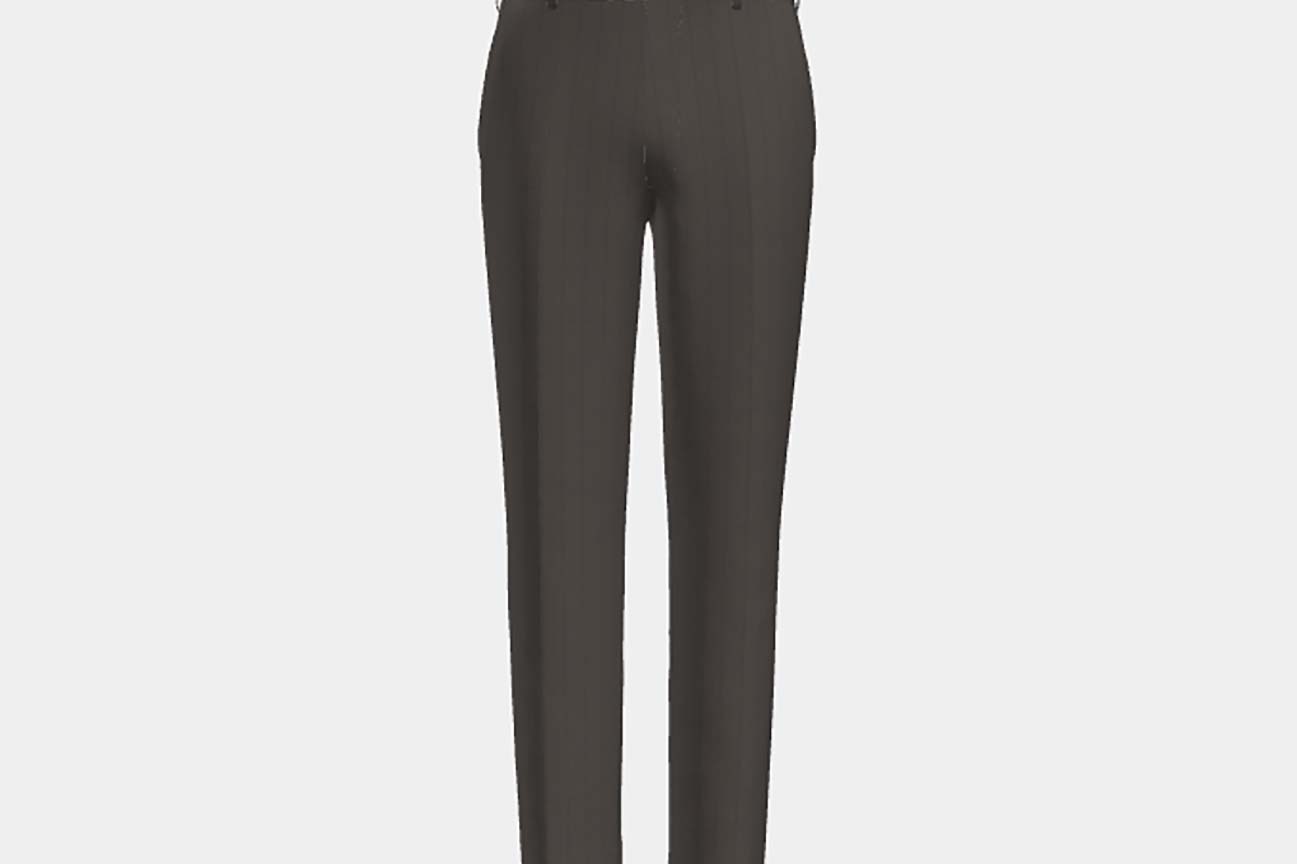Pantalone su misura lana 130s gessato marrone Caccioppoli