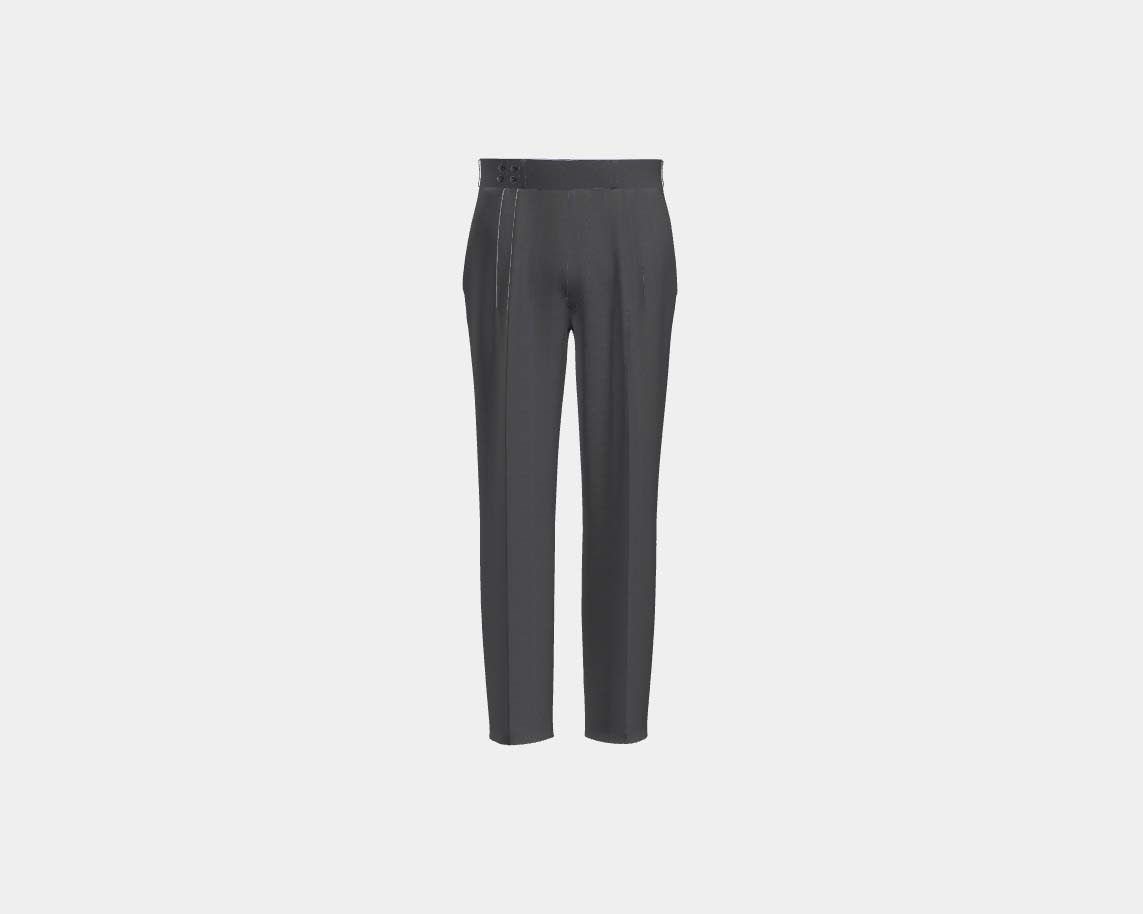 Pantalone con fascia su misura lana 130s gessato grigio Caccioppoli