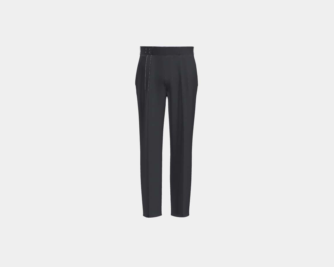 Pantalone con fascia su misura lana 110s grigio Canonico
