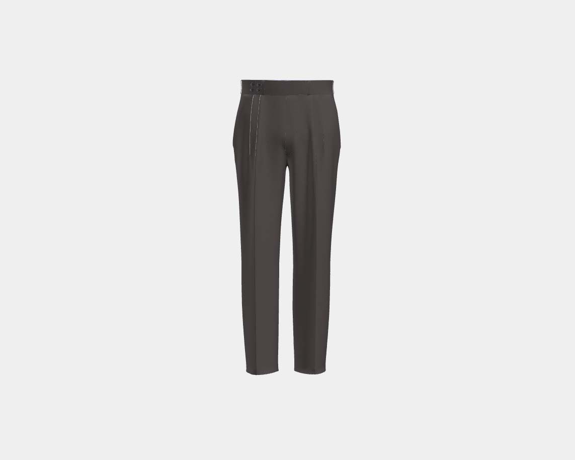 Pantalone con fascia su misura lana e seta 150s marrone Caccioppoli