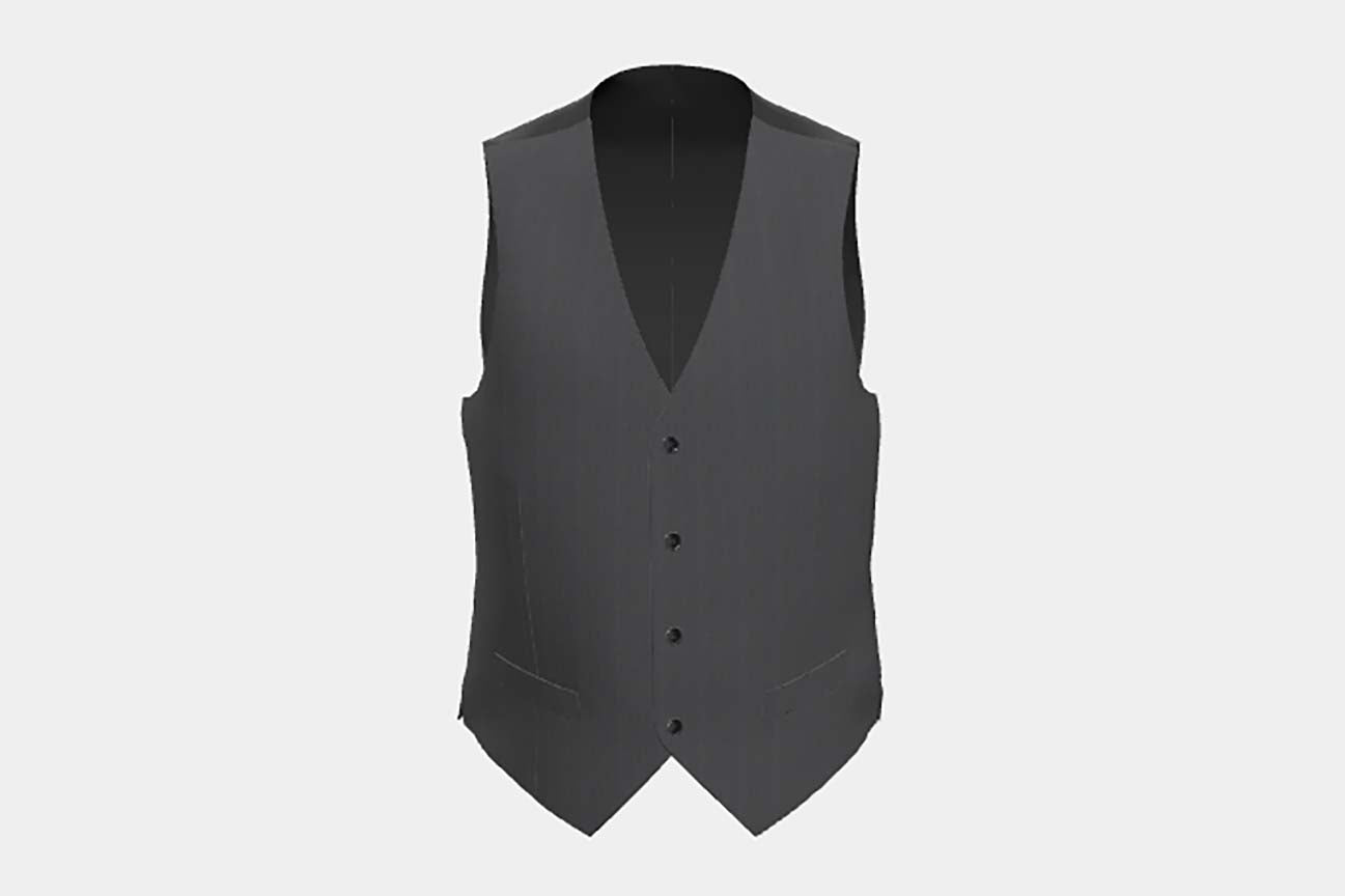Gilet tailleur en laine gris 110s Canonico