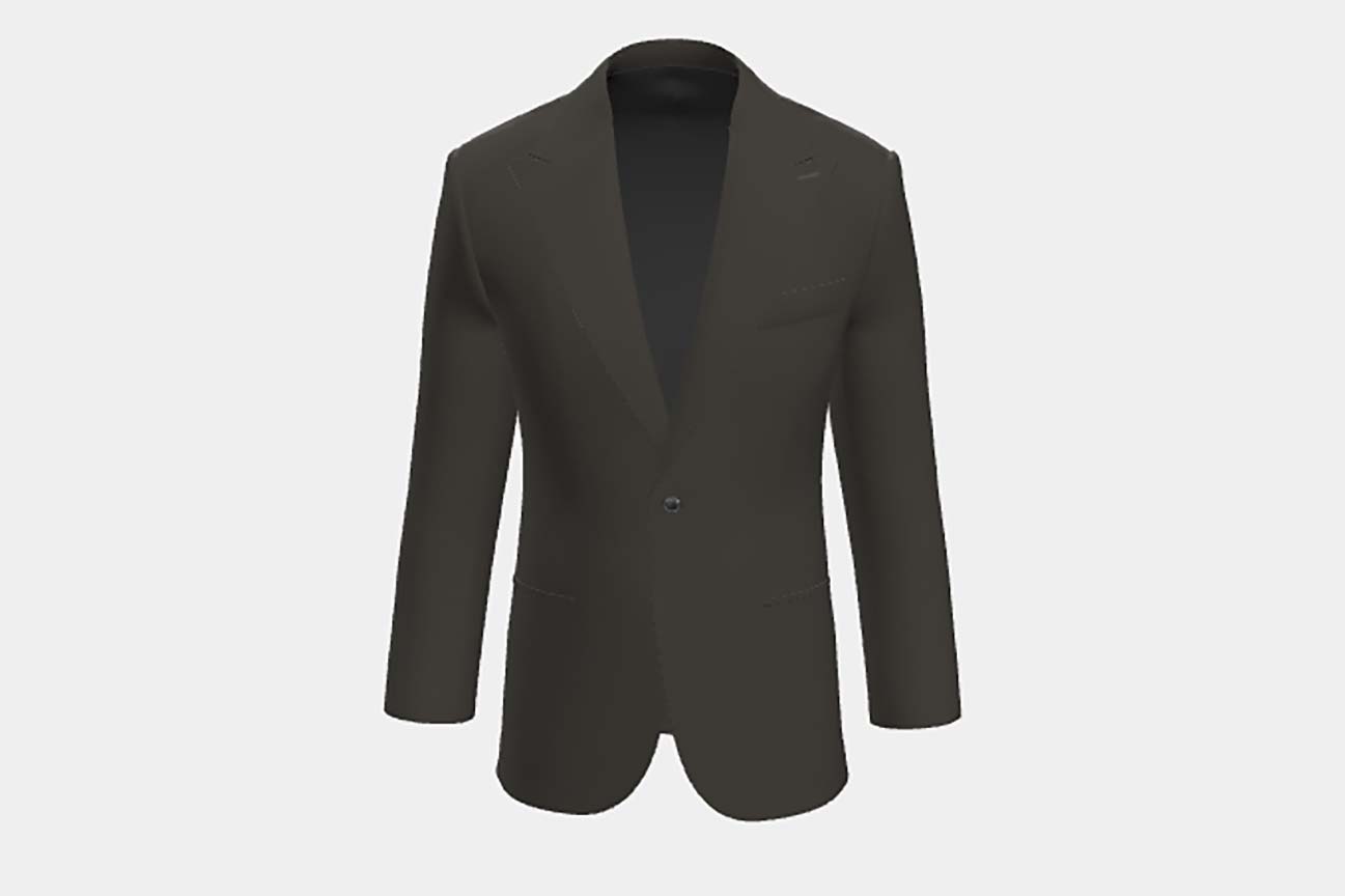 Veste tailleur en laine marron 110s Canonico