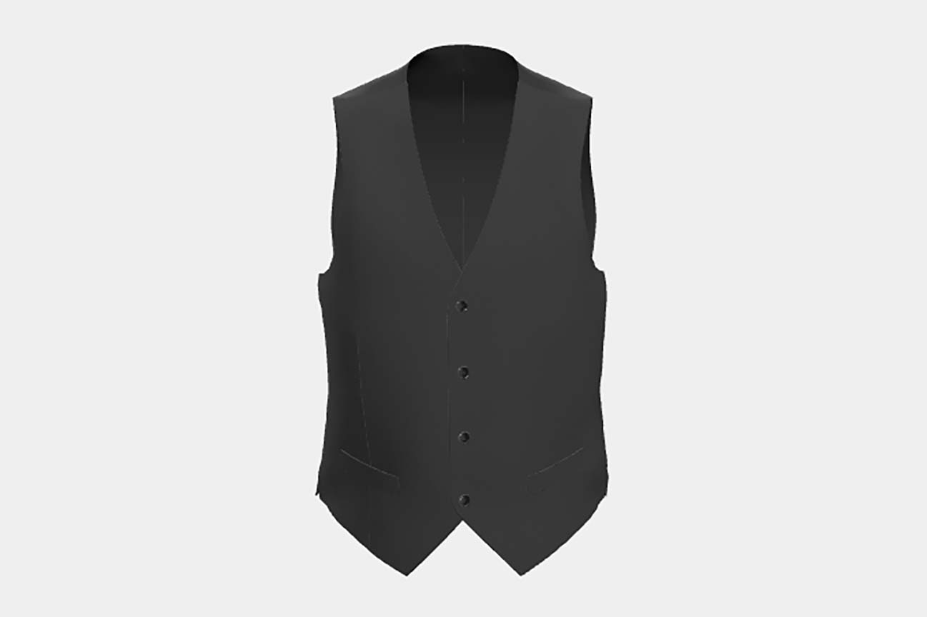Gilet tailleur en laine gris 110s Canonico