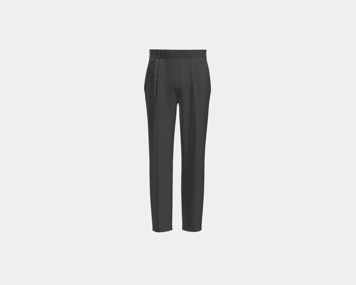 Pantalone con fascia su misura lana 110s crema Canonico