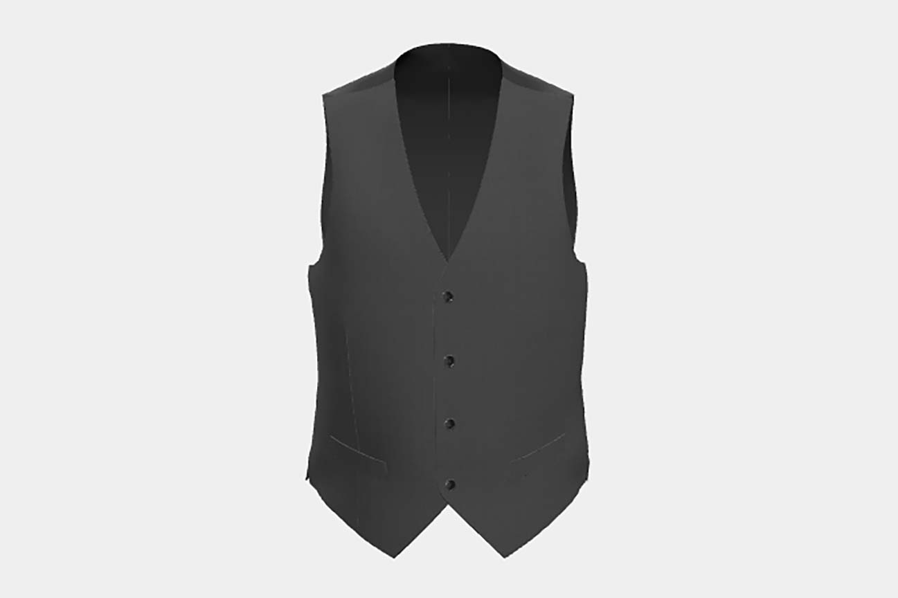Gilet su misura lana 150s grigio Loro Piana