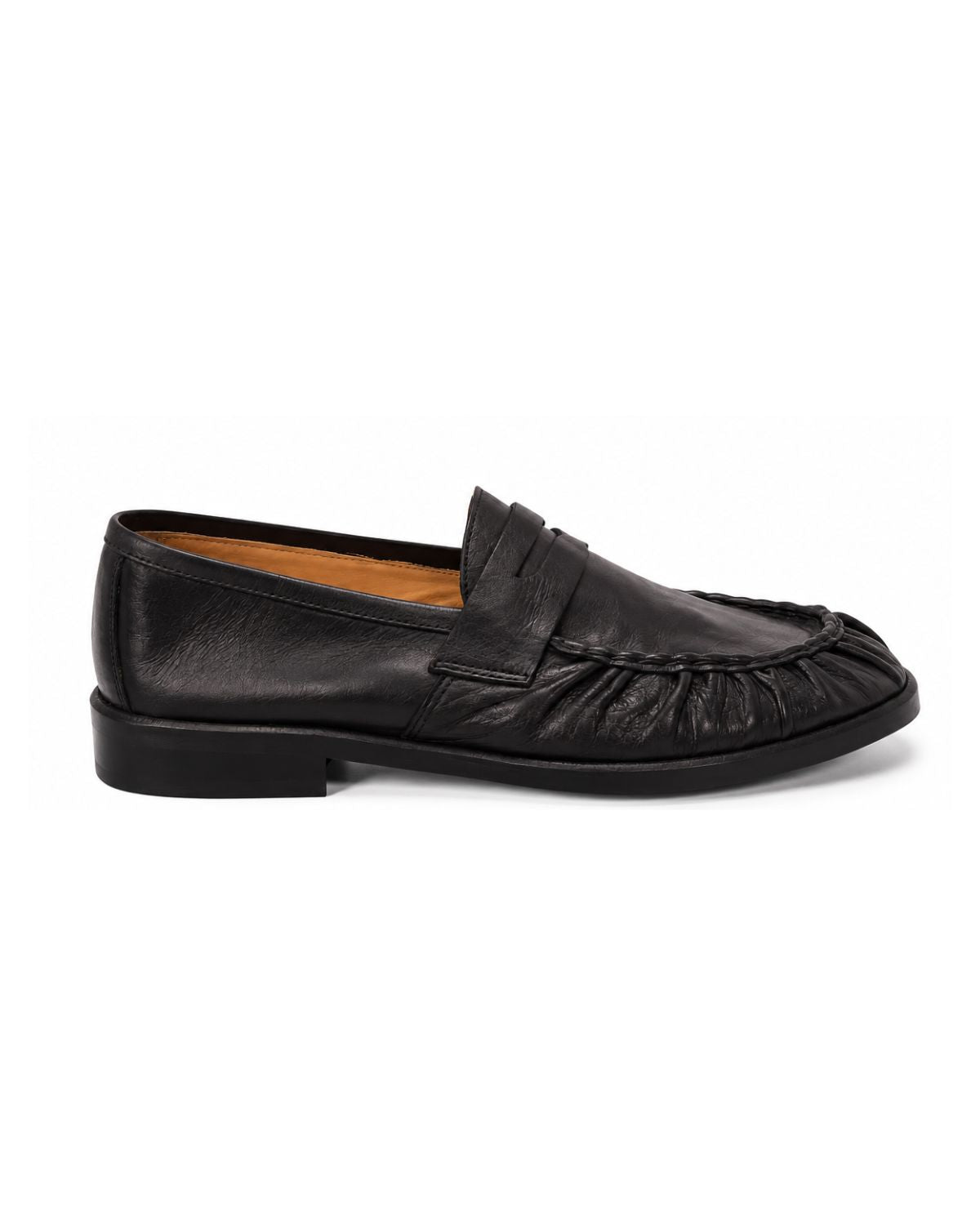 College Riccio in pelle nero