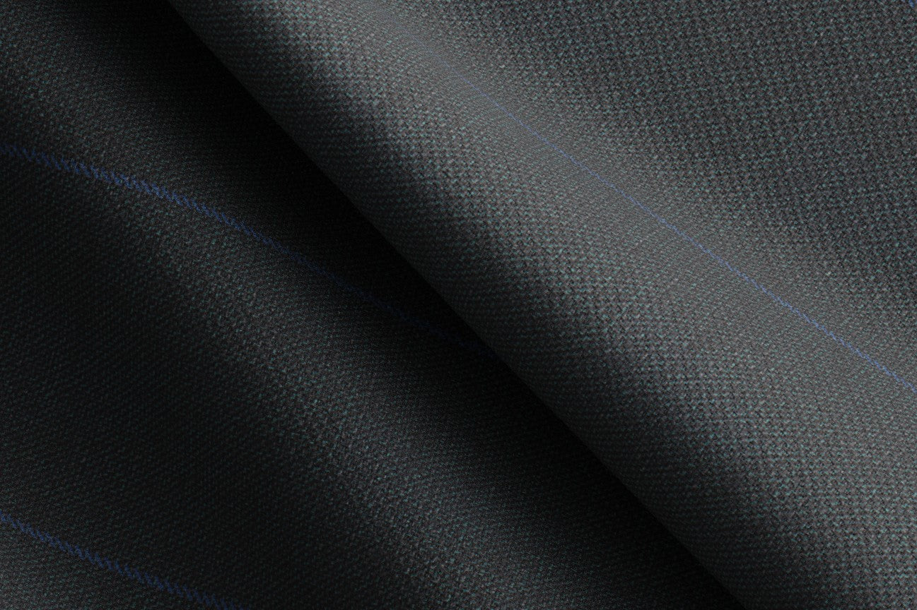 Pantalone su misura lana 130s gessato verde Caccioppoli