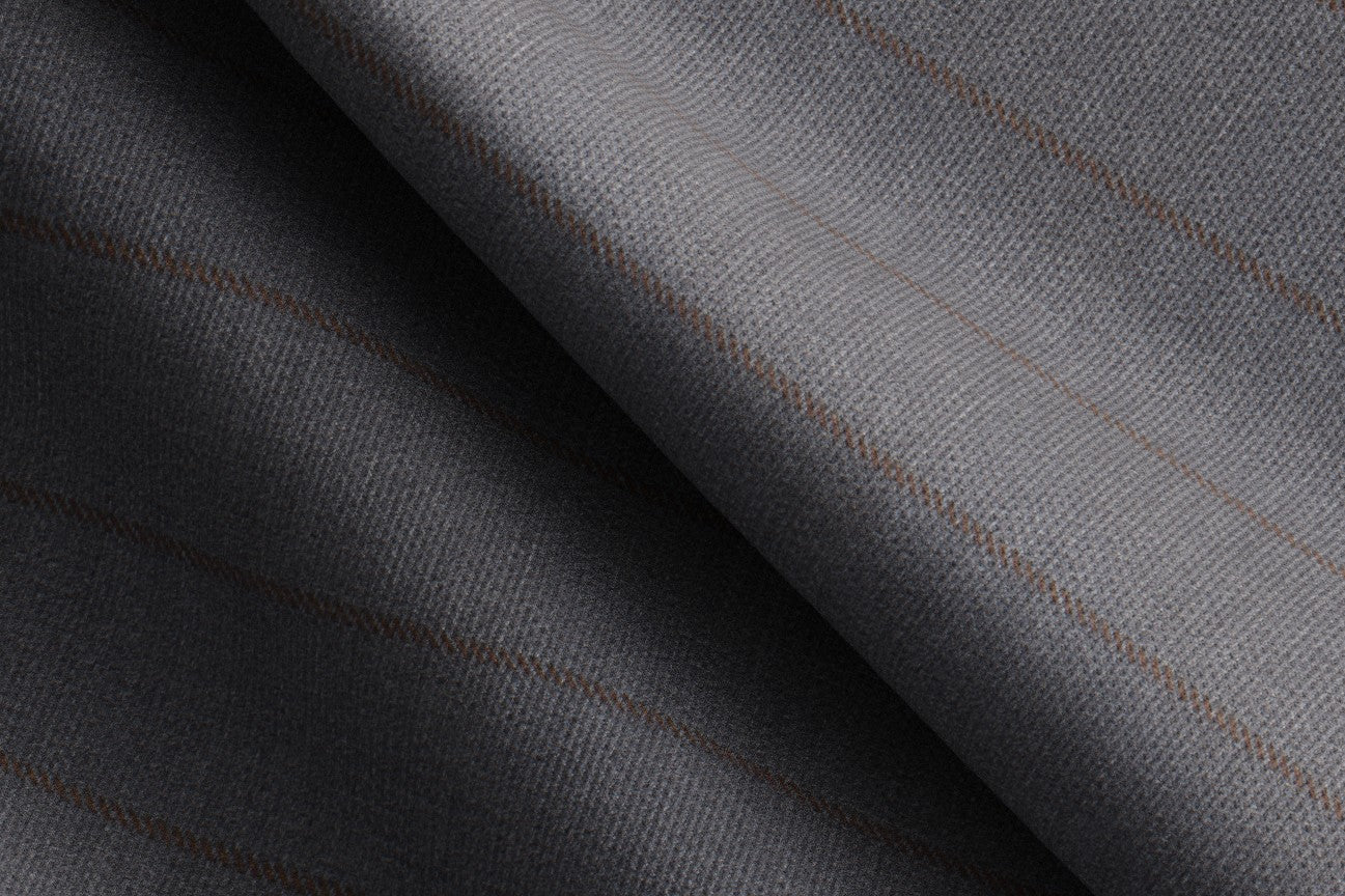 Pantalone con fascia su misura lana 130s gessato grigio Caccioppoli