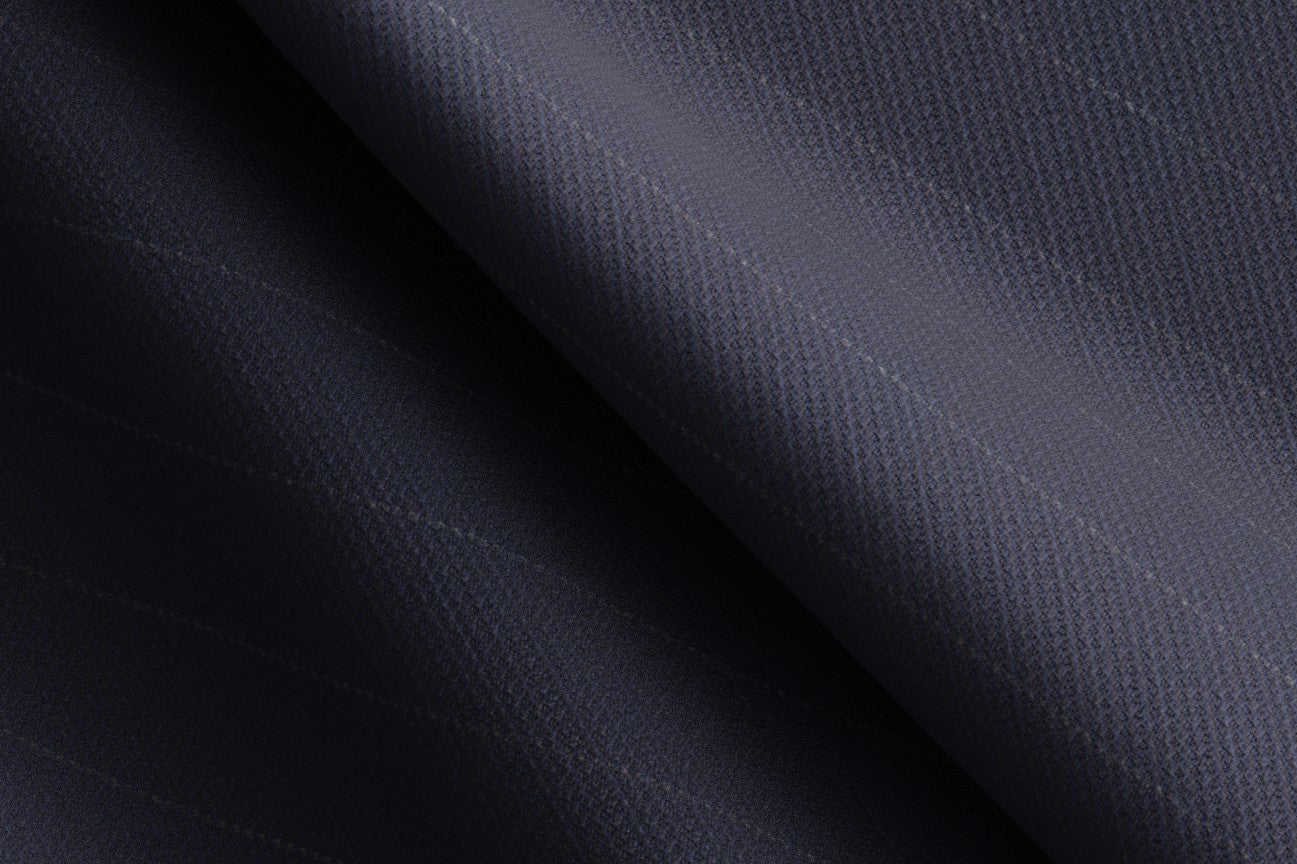 Pantalone con fascia su misura lana 130s gessato blu Caccioppoli